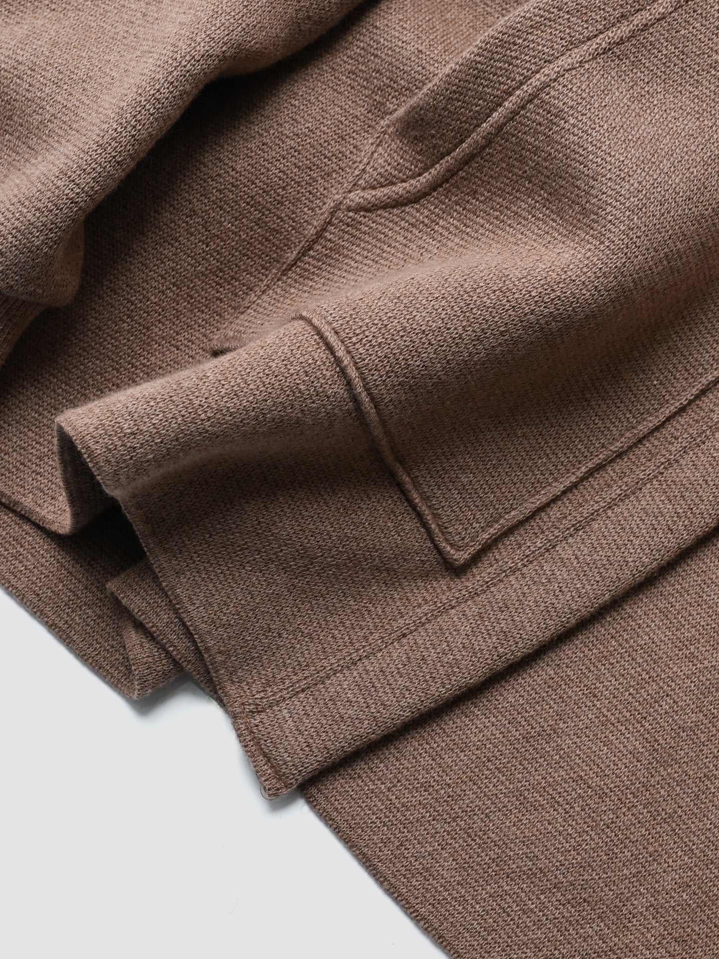 POSTELEGANT / Cotton Cashmere Knit Hoodie -BROWN