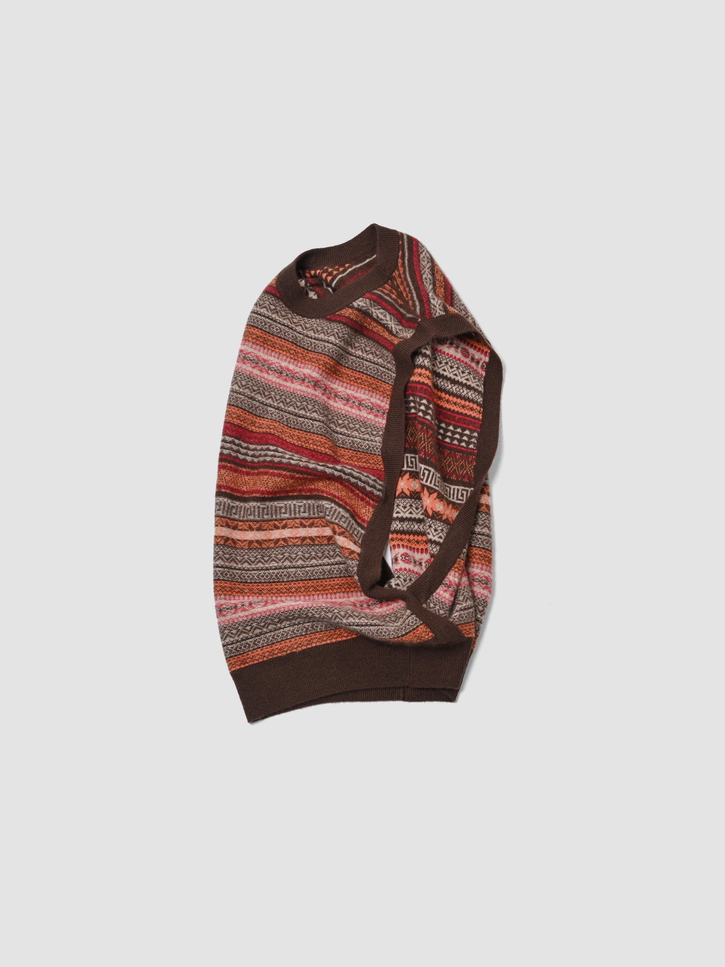 BISOWN / CASHMERE FAIRISLE MIDDLEVEST -BROWN MIX