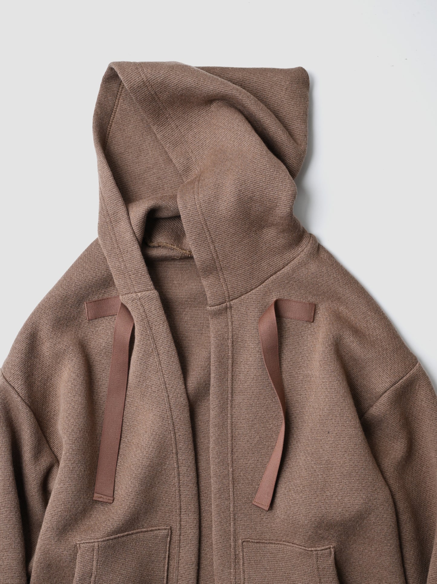 POSTELEGANT / Cotton Cashmere Knit Hoodie -BROWN