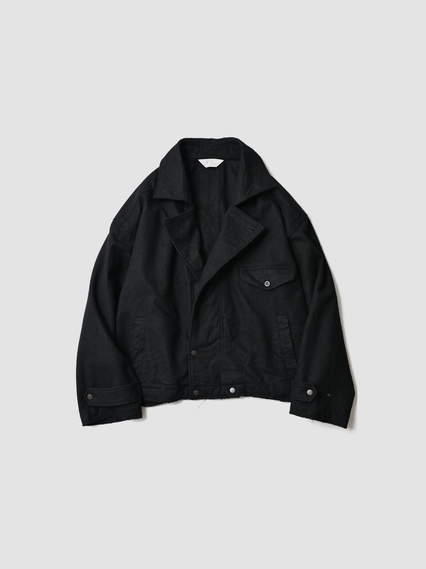 ANCELLM / PILLING WOOL DOUBLE BLOUSON -BLACK