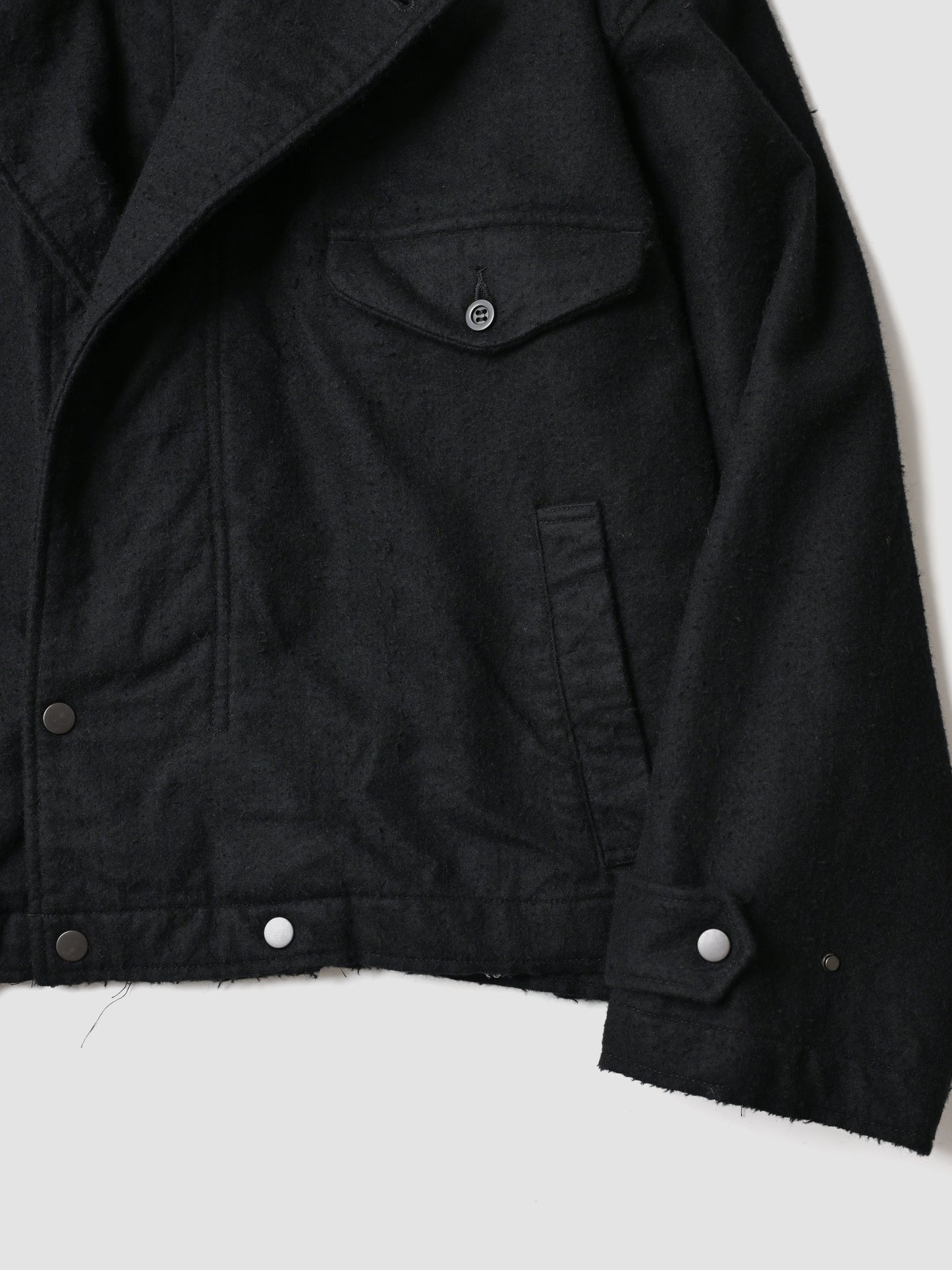 ANCELLM / PILLING WOOL DOUBLE BLOUSON -BLACK