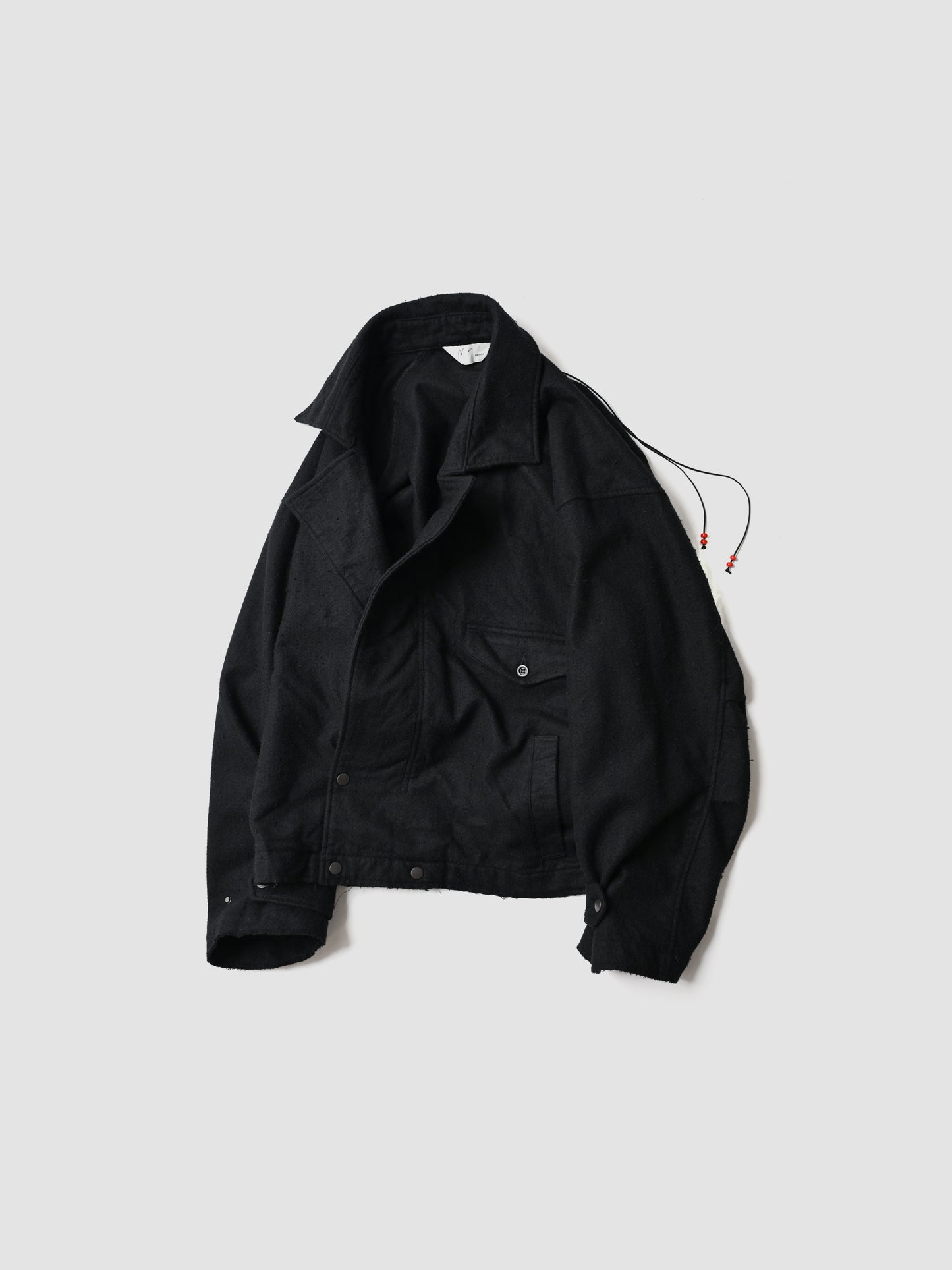 ANCELLM / PILLING WOOL DOUBLE BLOUSON -BLACK