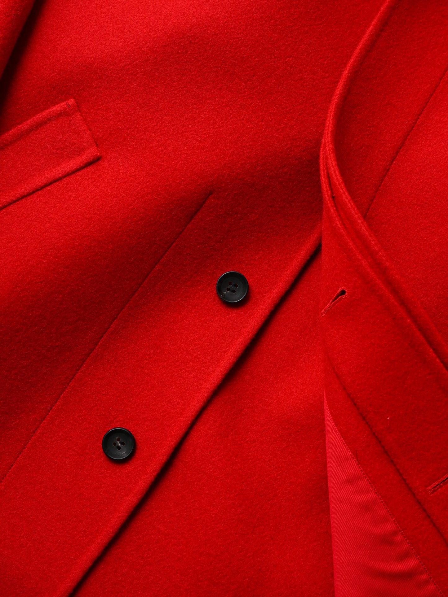 POSTELEGANT / Wool Rever Raglan Short Coat -RED