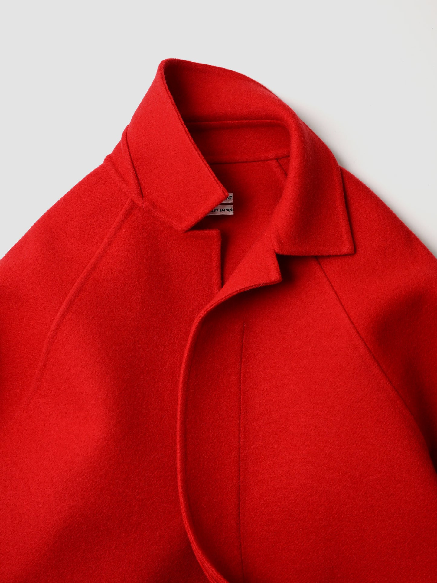 POSTELEGANT / Wool Rever Raglan Short Coat -RED