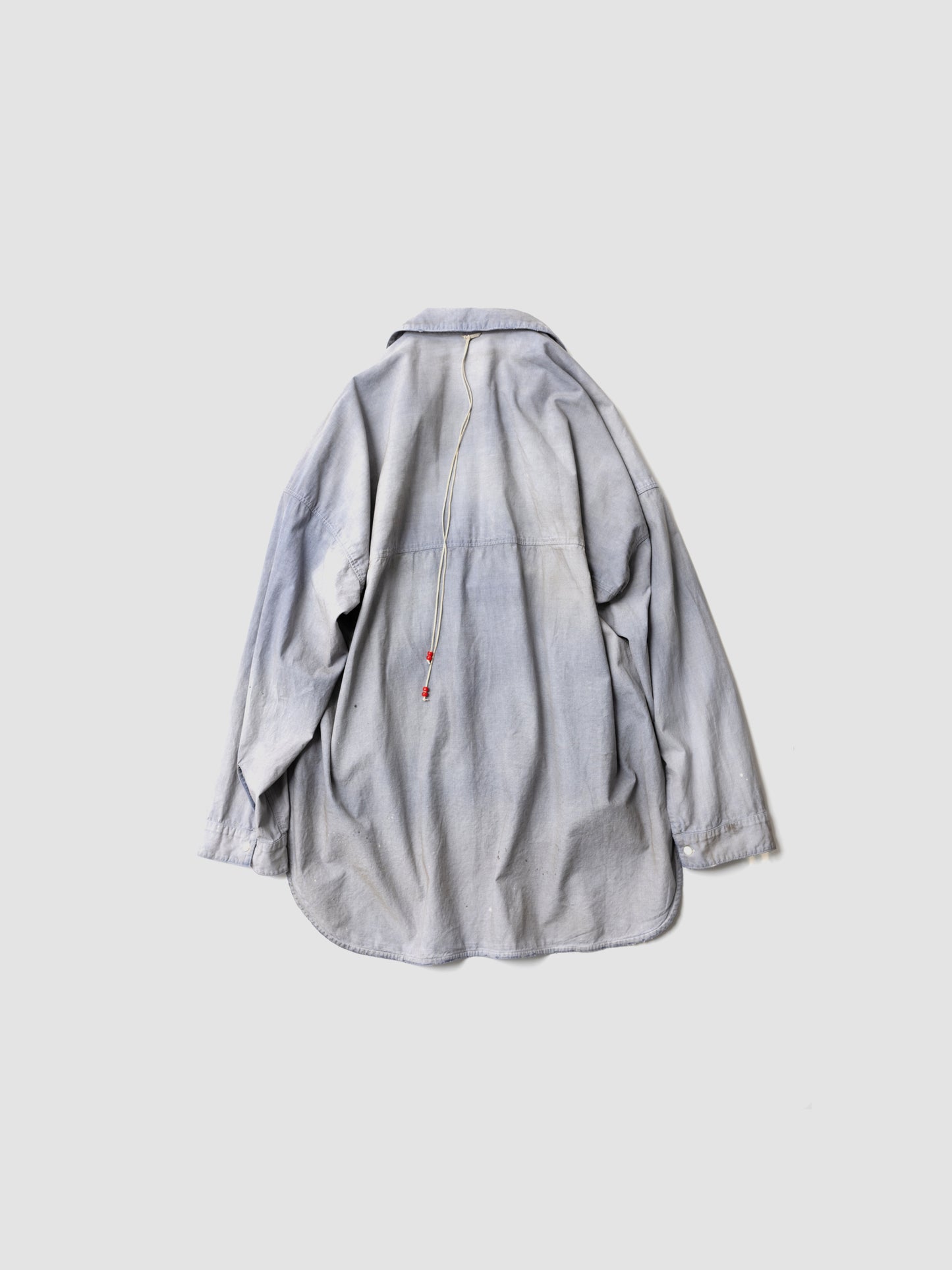 ANCELLM / AGING CHAMBRAY LONG SHIRT -DUSKY PURPLE