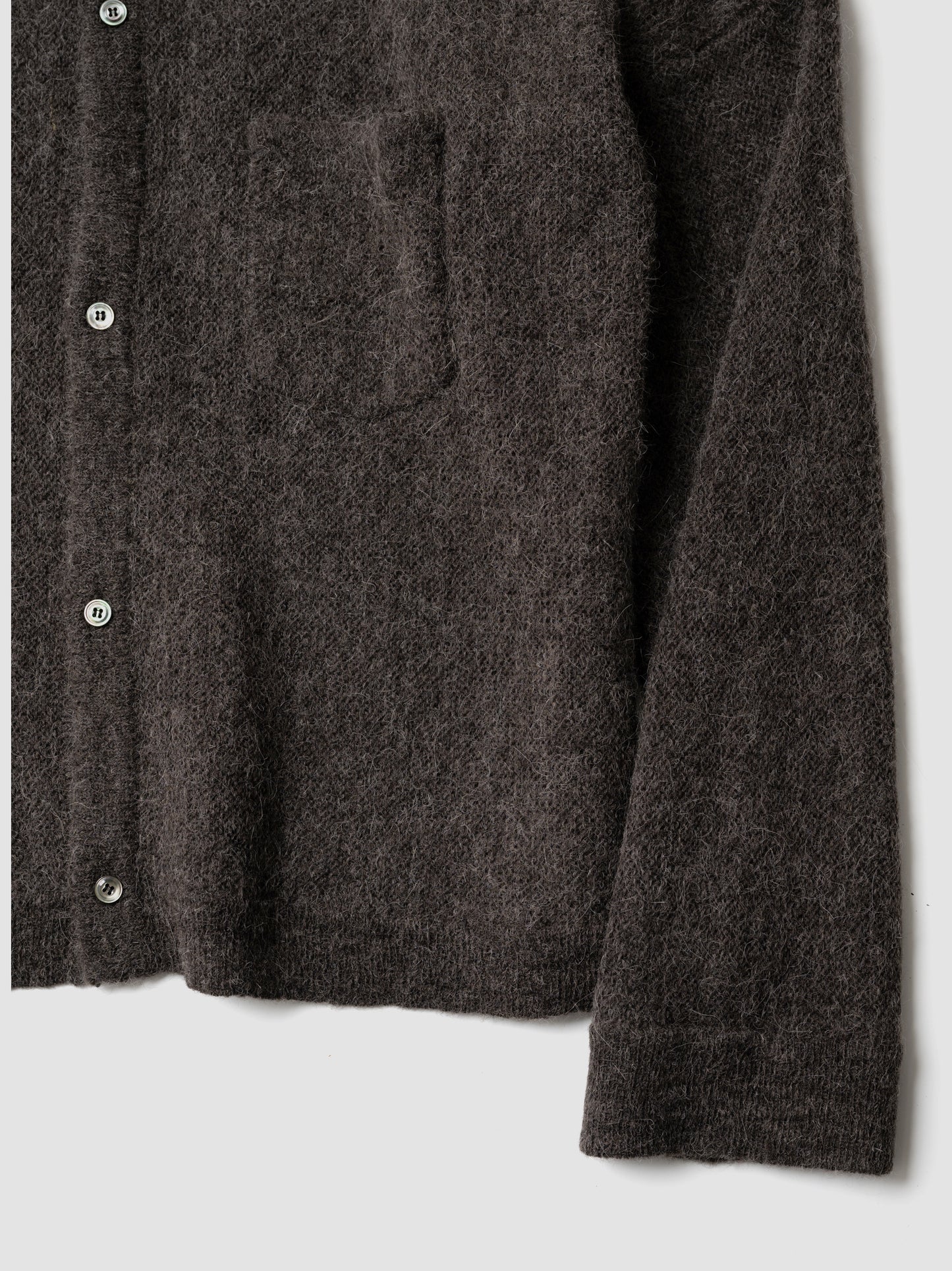 ANCELLM / KIMONO KNIT SHIRT -BROWN