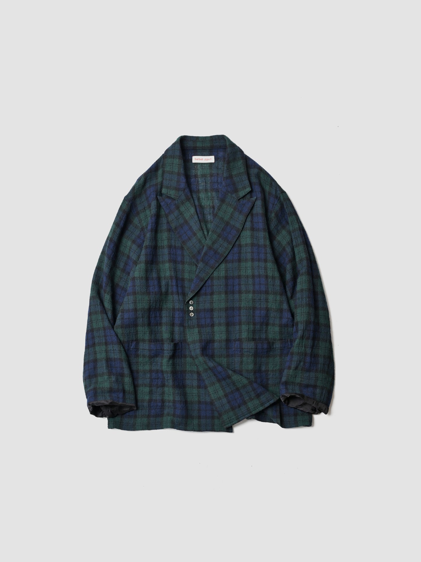 barbell object / wool coat -CHECK