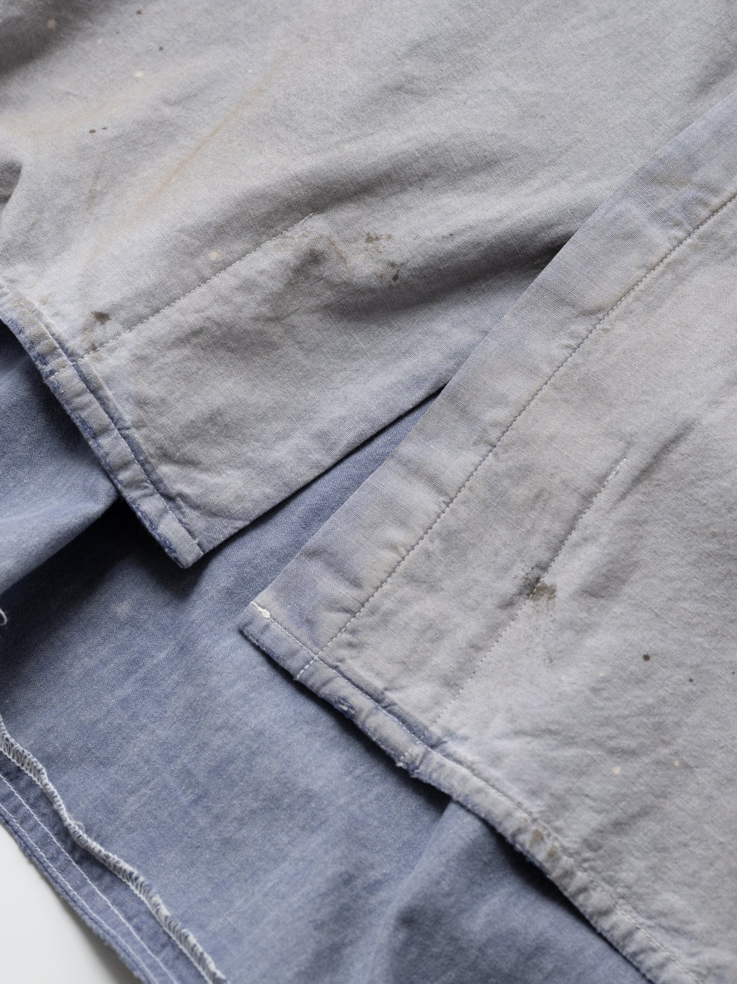 ANCELLM / AGING CHAMBRAY LONG SHIRT -DUSKY PURPLE