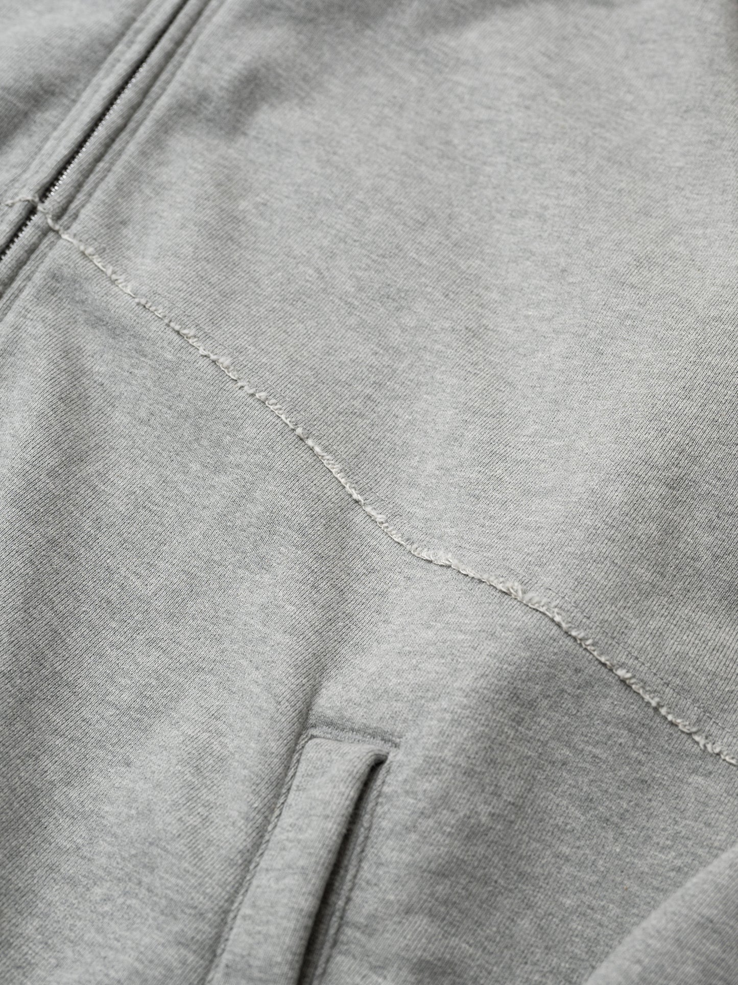 Antwort / CUT OFF ZIP HOODIE -HEATHER GRAY