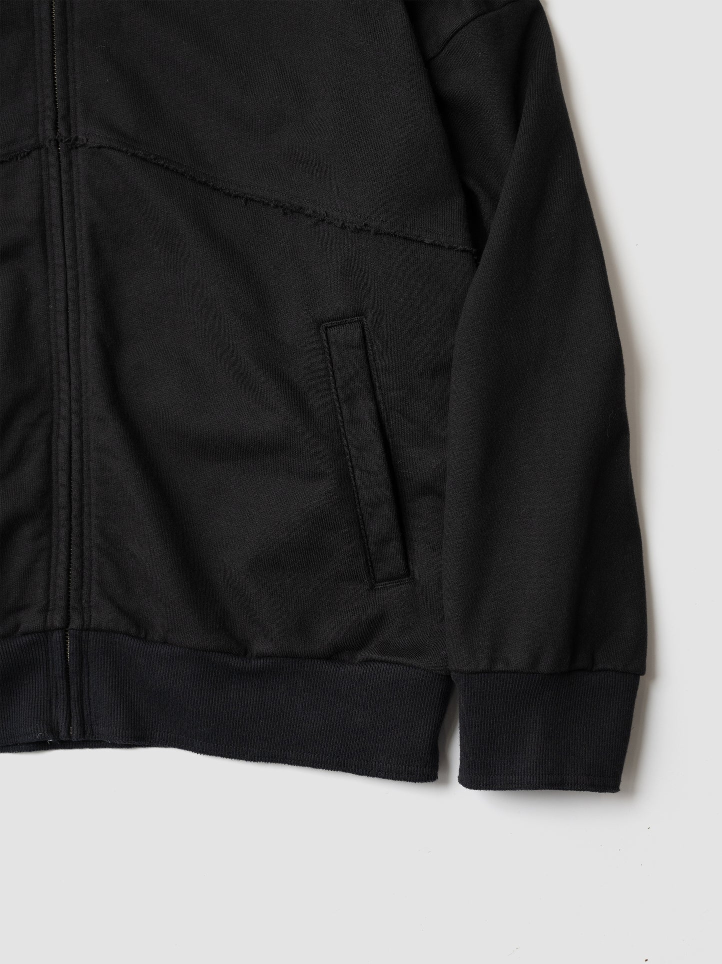 Antwort / CUT OFF ZIP HOODIE -WASHED BLACK