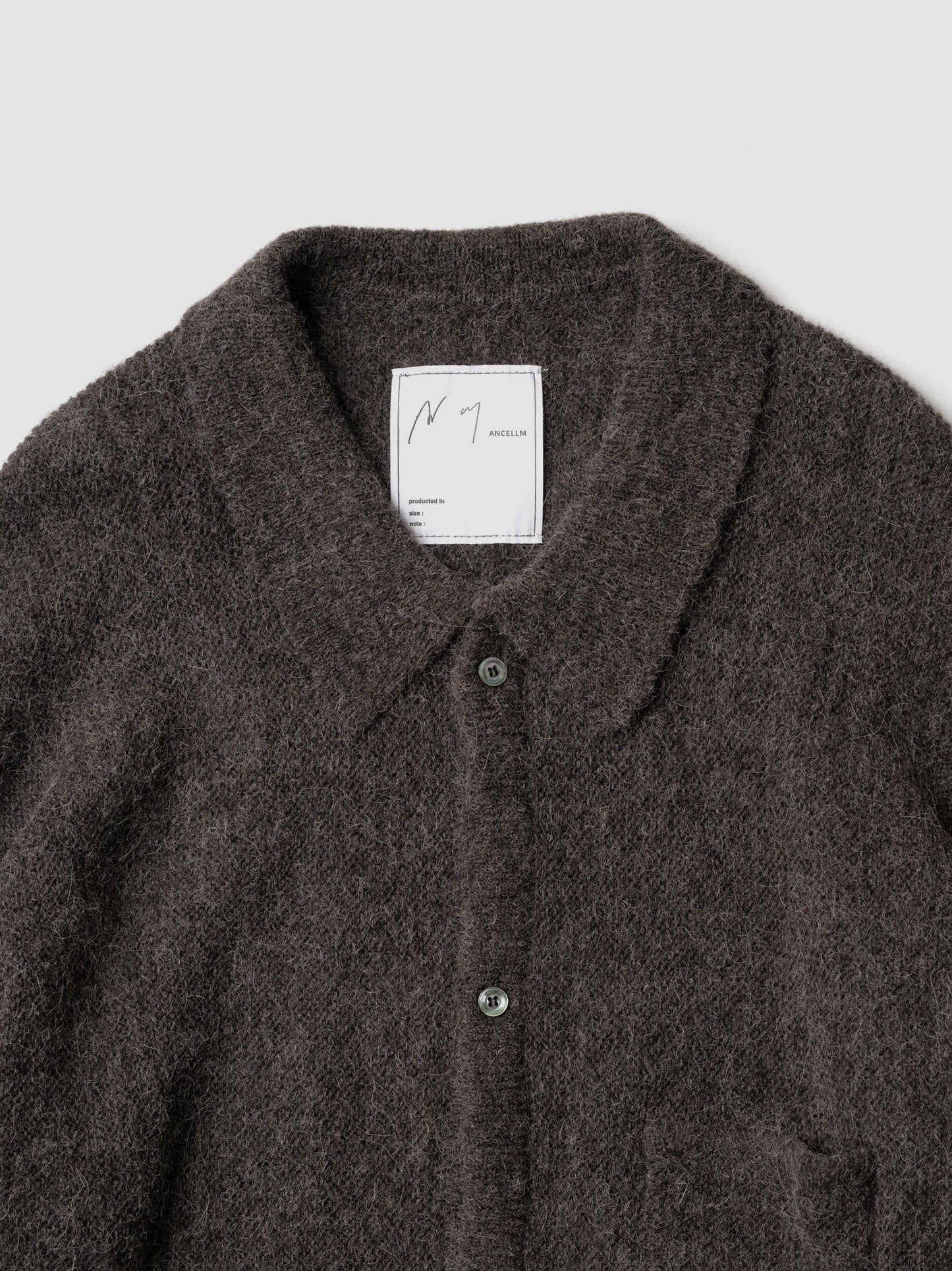 ANCELLM / KIMONO KNIT SHIRT -BROWN
