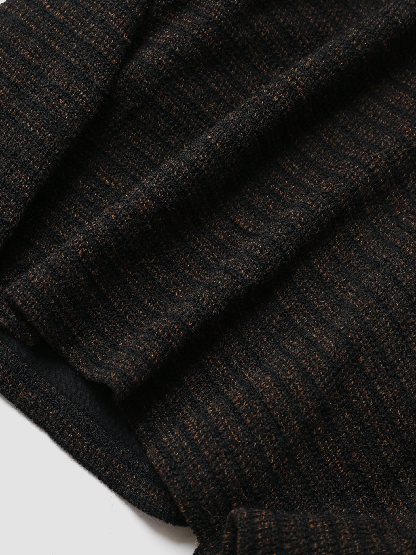 ANCELLM / WOOL BORDER SKIPPER SHIRT -BLACK