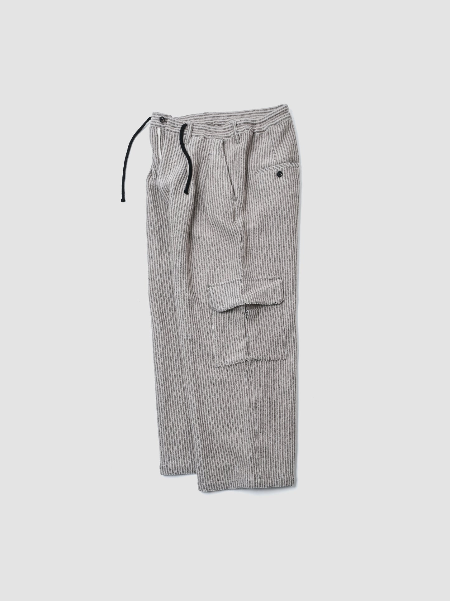 ANCELLM / WOOL CORDUROY CARGO SLACKS -SAND