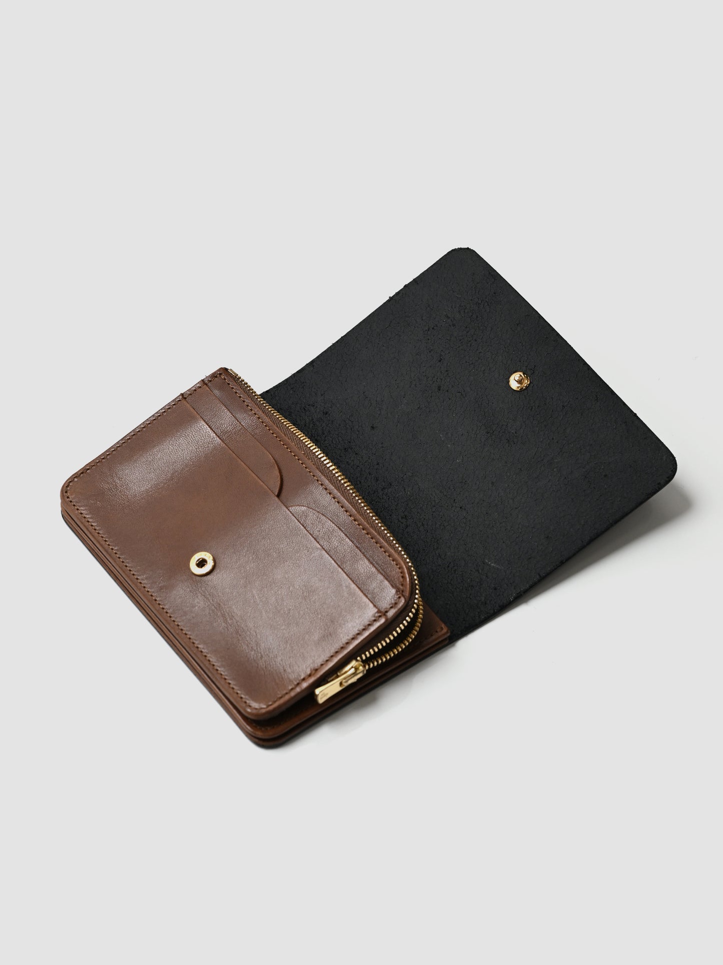 forme / Hand wallet Liscio×DOUBLE -BLACK×BROWN