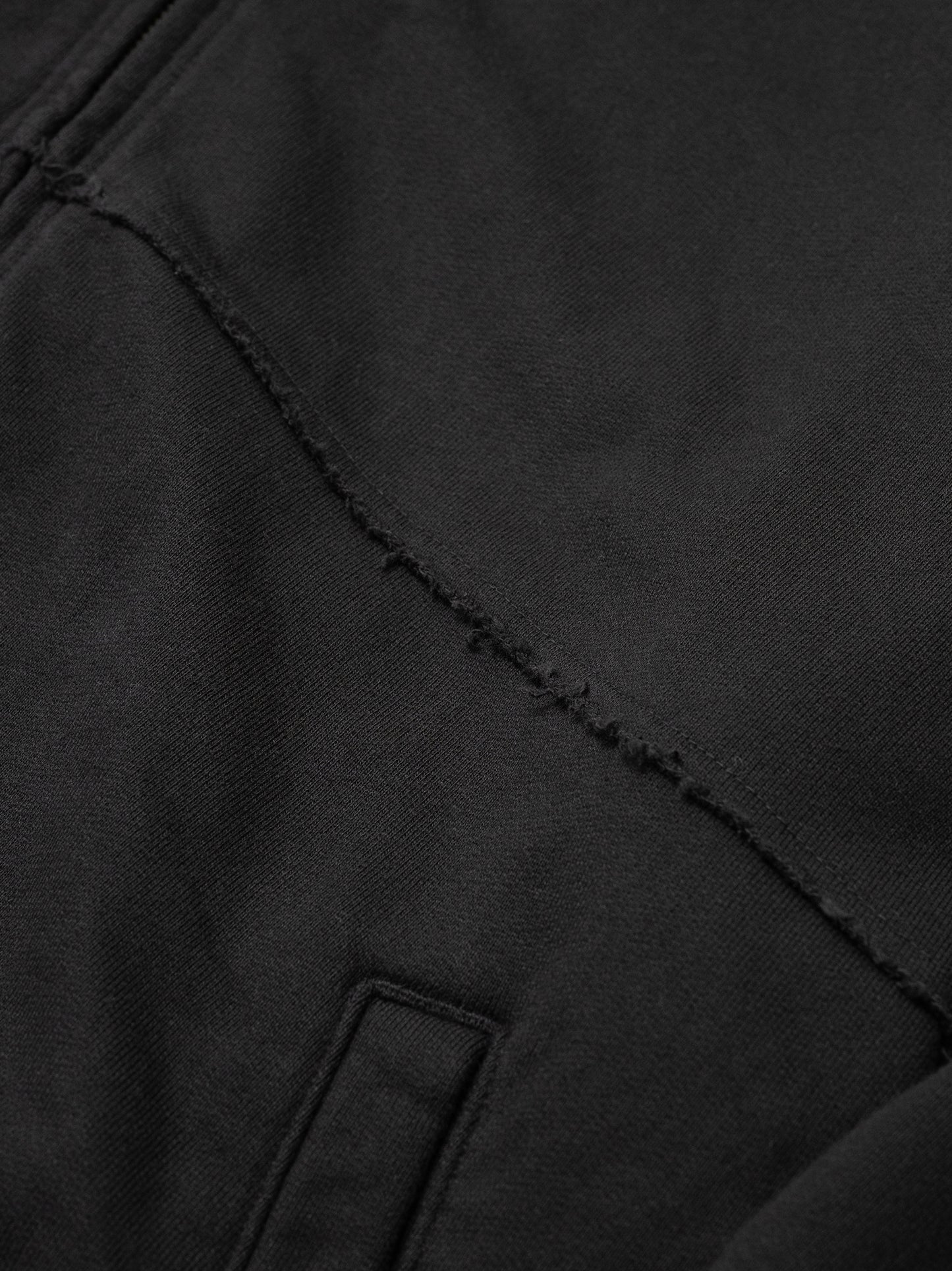 Antwort / CUT OFF ZIP HOODIE -WASHED BLACK