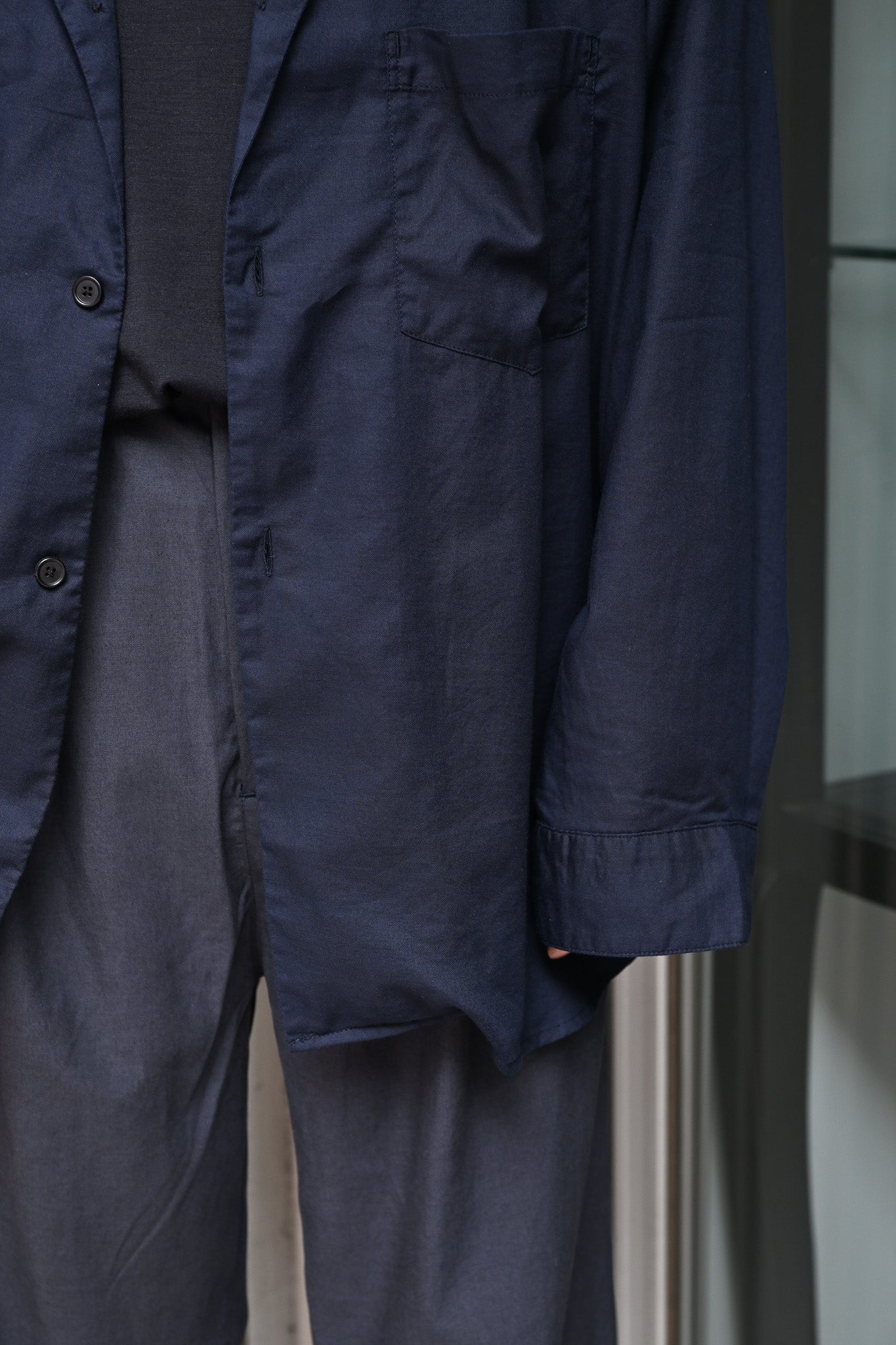 ANCELLM / C/S TAILORED SHIRT -NAVY