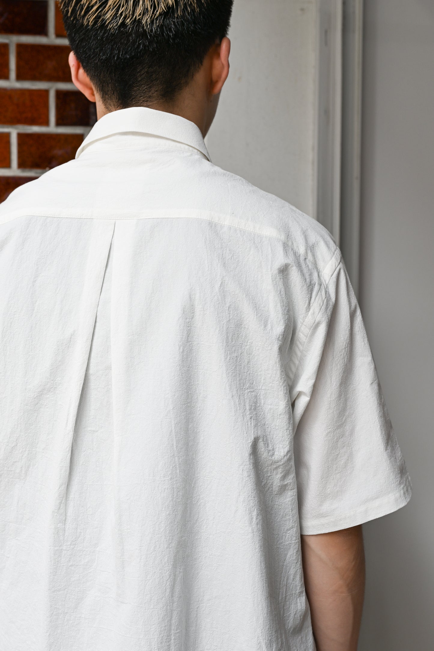 WHOWHAT / ORIGAMI POCKET SHIRT<SHORT SLEEVE> -WHITE