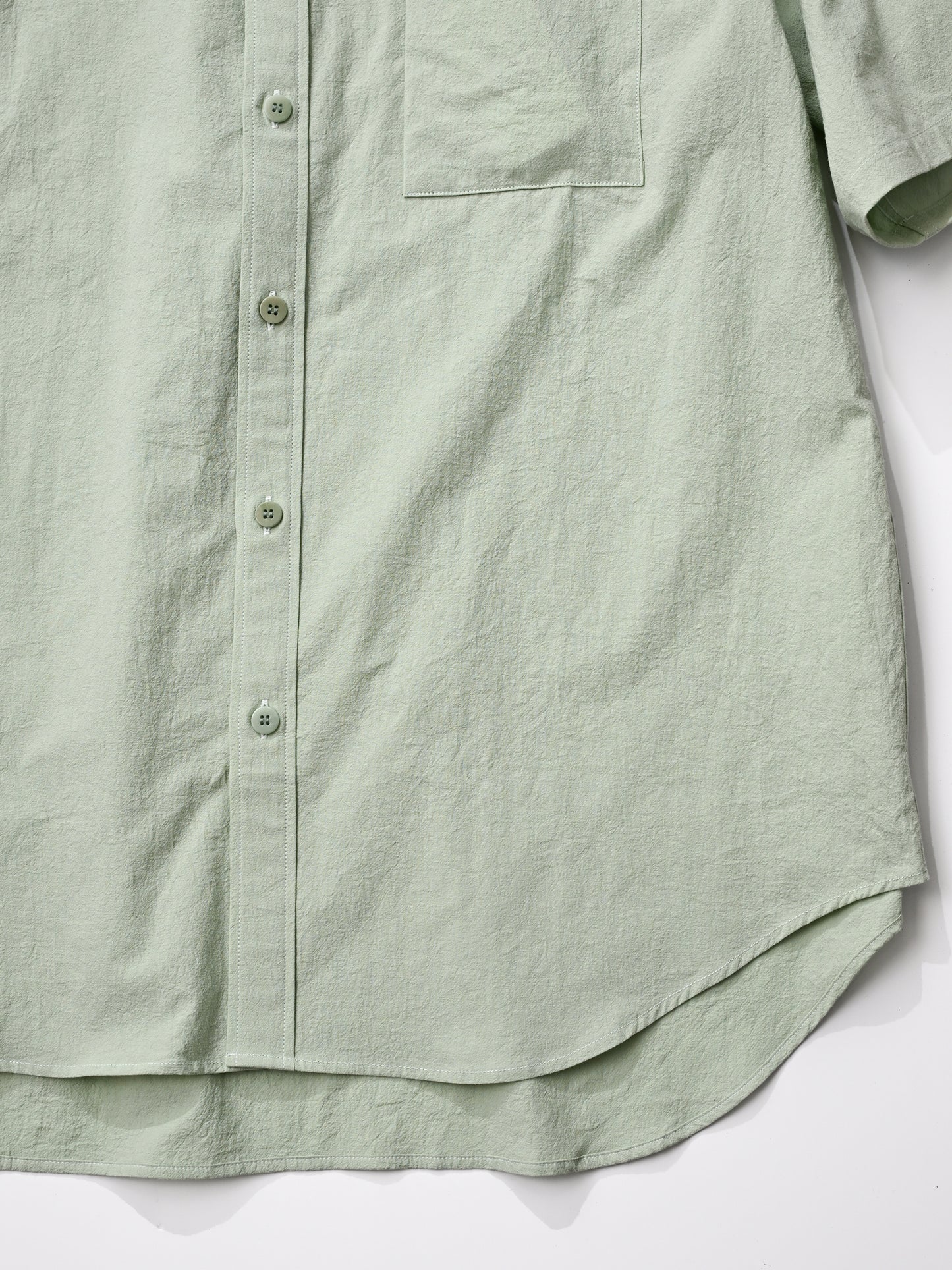 WHOWHAT / ORIGAMI POCKET SHIRT<SHORT SLEEVE> -ICE GREEN