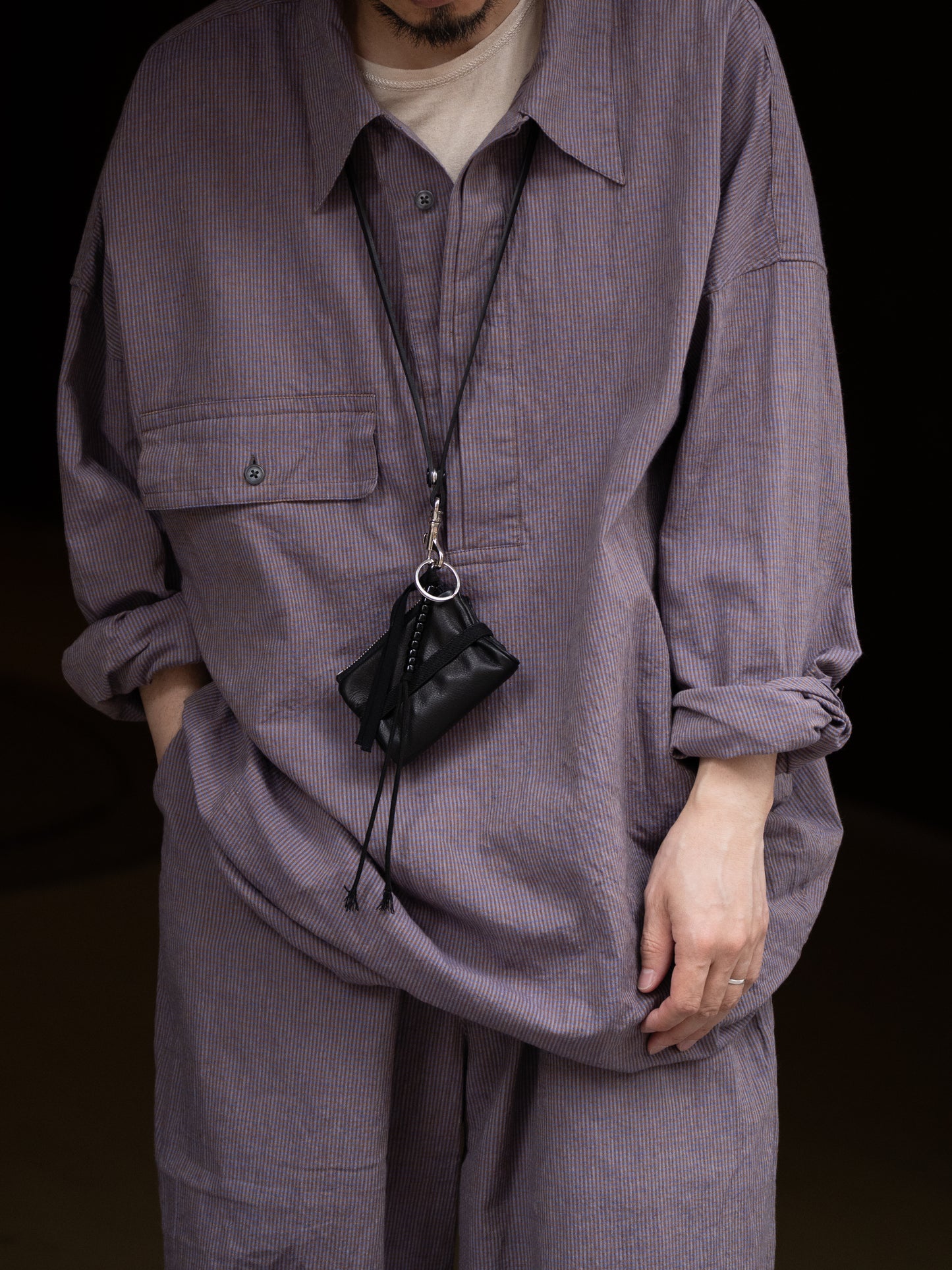 Marvine Pontiak Shirt Makers / Twist P/O -BLUE BROWN GINGHAM