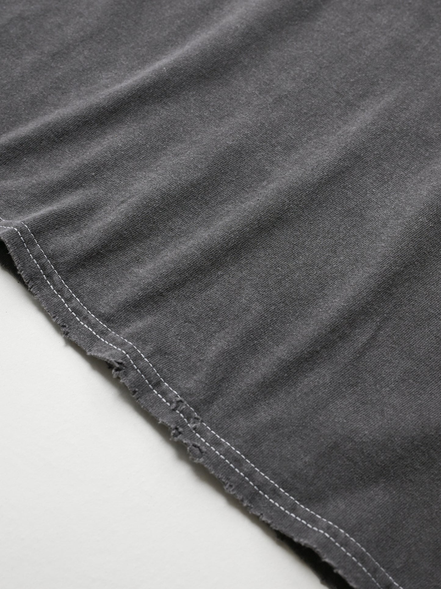 ANCELLM / EMBROIDERY DYED LS T-SHIRT -F.BLACK