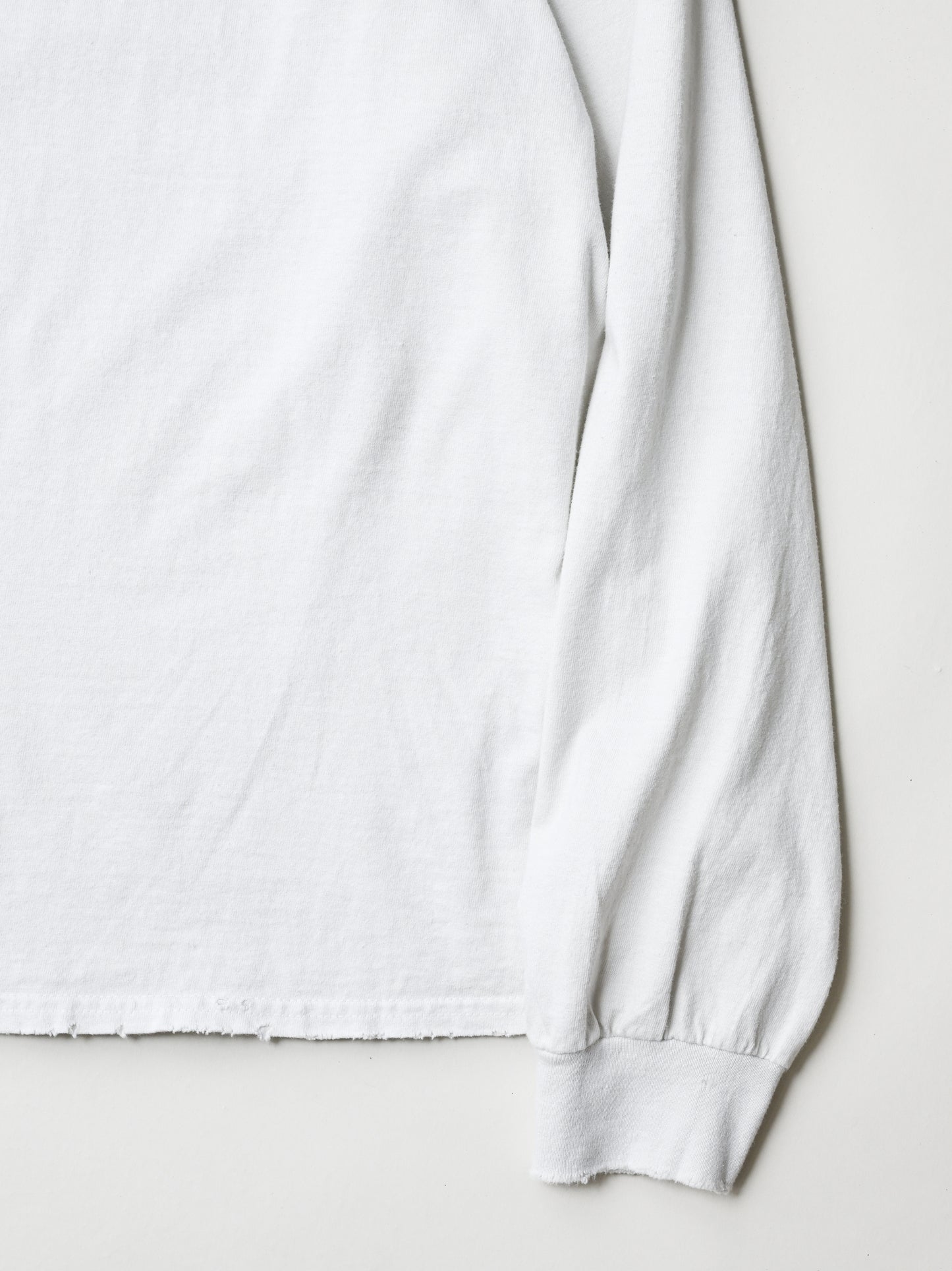 ANCELLM / EMBROIDERY DYED LS T-SHIRT -WHITE