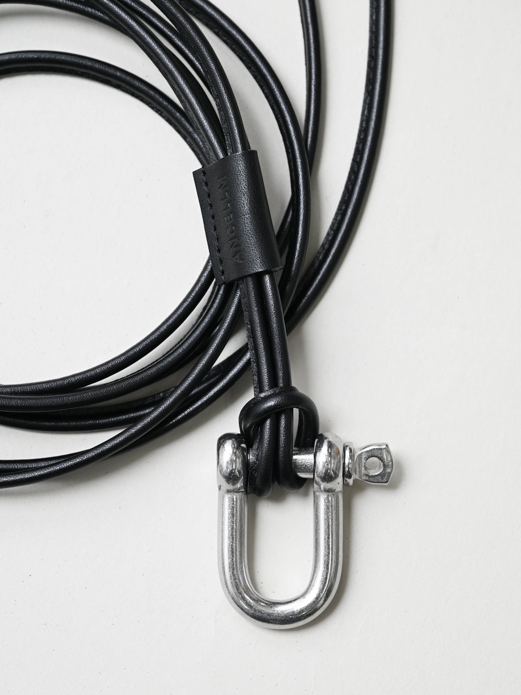 ANCELLM / LEATHER ROPE BELT -BLACK – and father