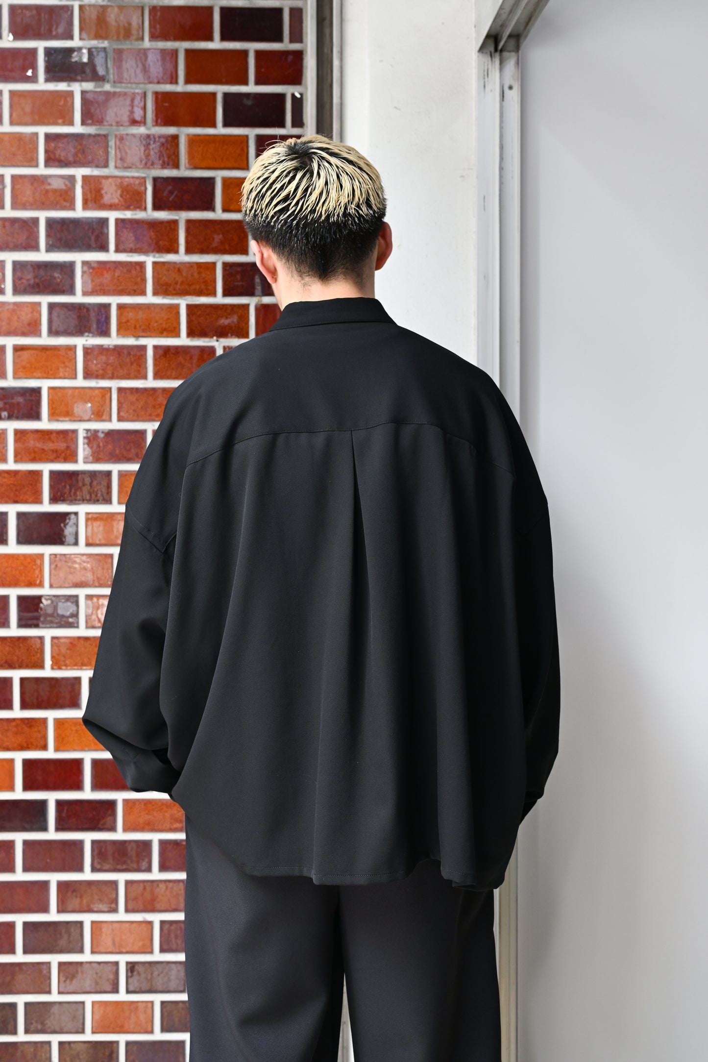WHOWHAT / 5X SHIRT<SHORT LENGTH> -BLACK