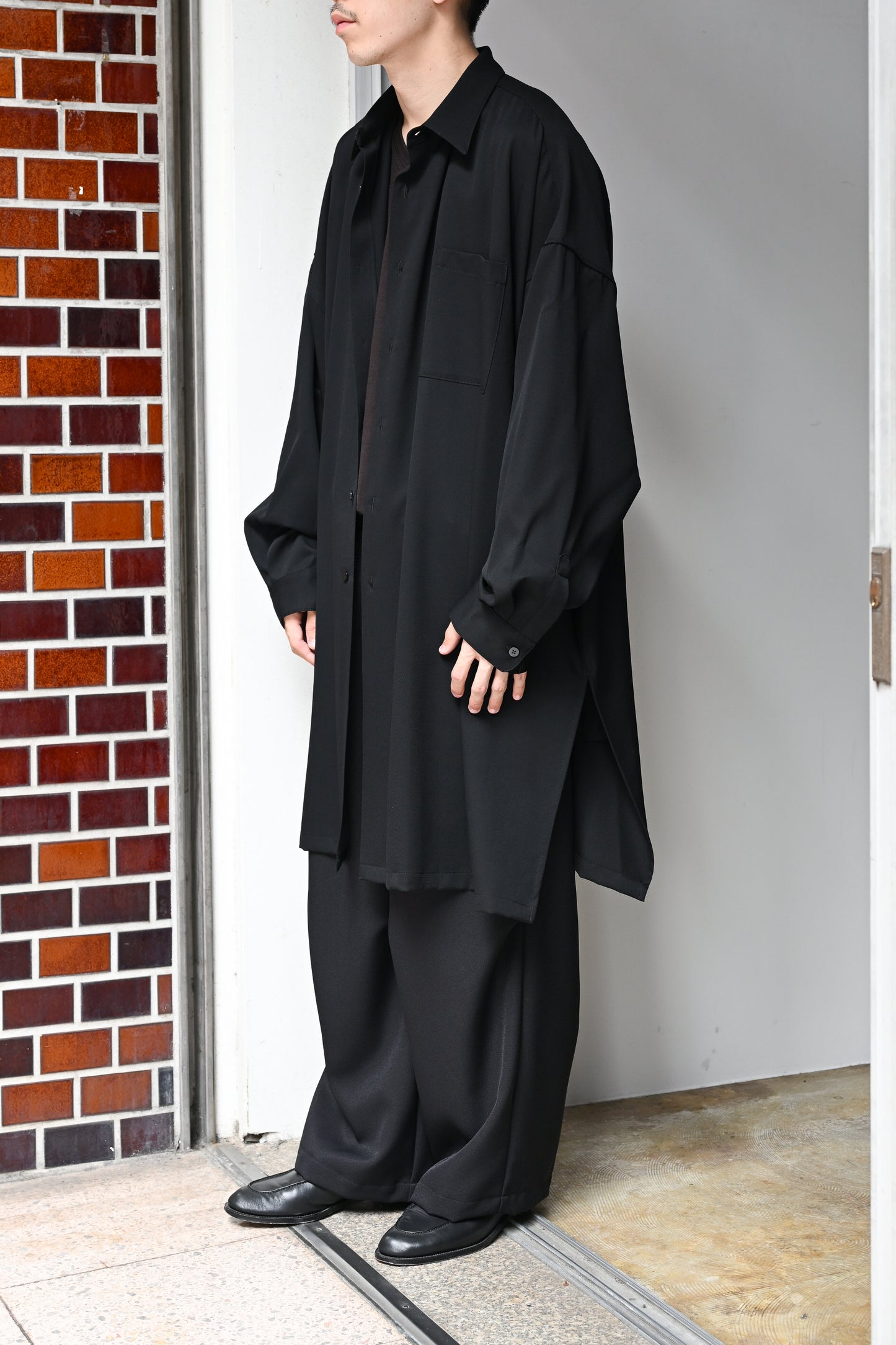 WHOWHAT / 5X SHIRT<LONG LENGTH> -BLACK