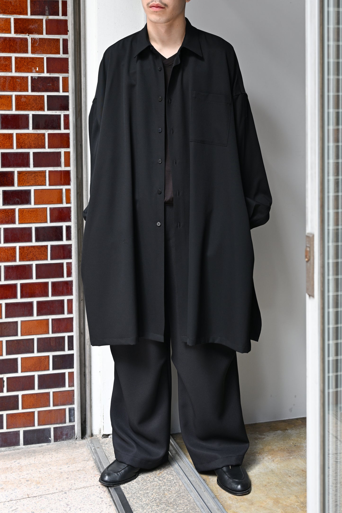 WHOWHAT / 5X SHIRT<LONG LENGTH> -BLACK