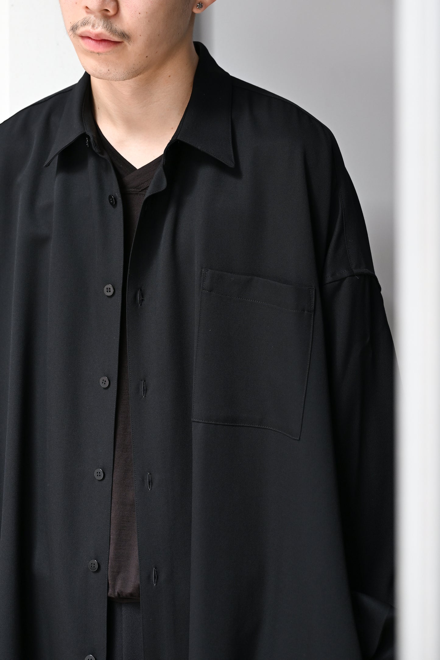WHOWHAT / 5X SHIRT<LONG LENGTH> -BLACK