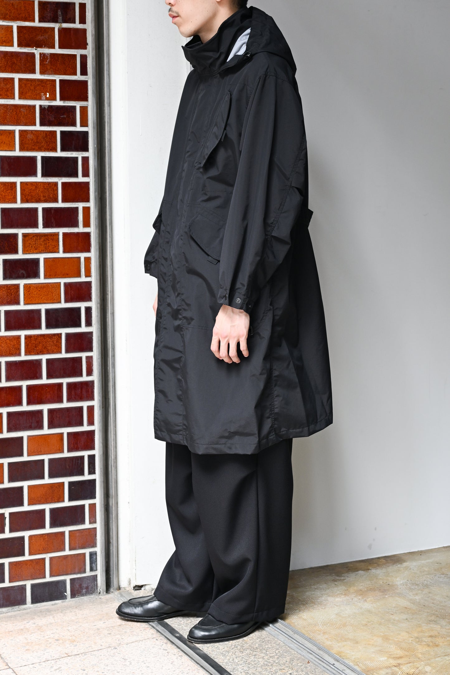 WHOWHAT / WEATHER PROOF COAT -BLACK