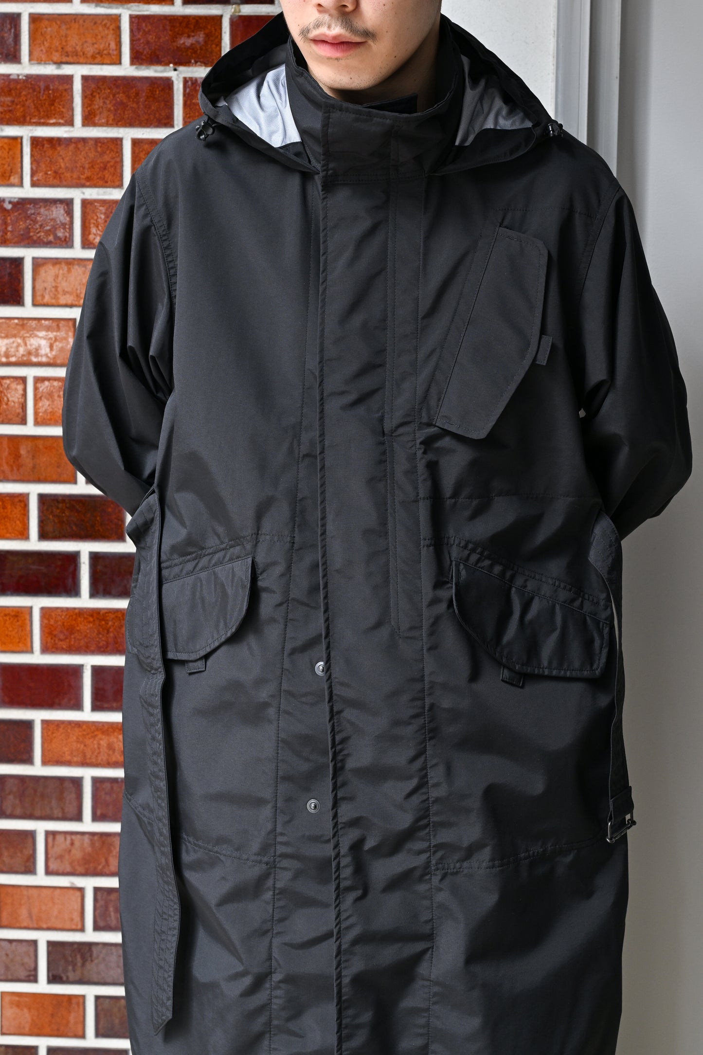 WHOWHAT / WEATHER PROOF COAT -BLACK