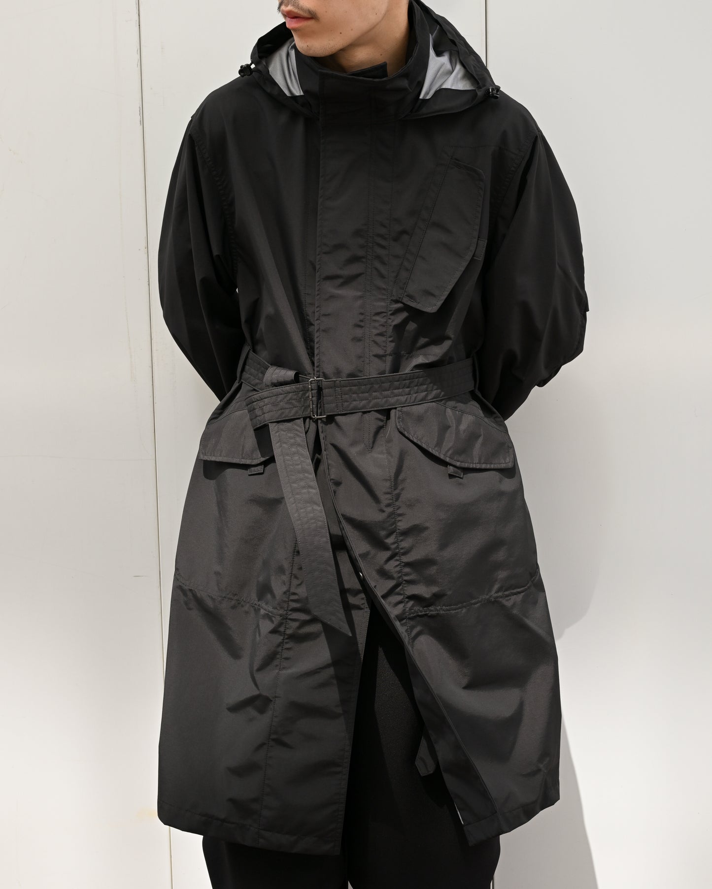 WHOWHAT / WEATHER PROOF COAT -BLACK
