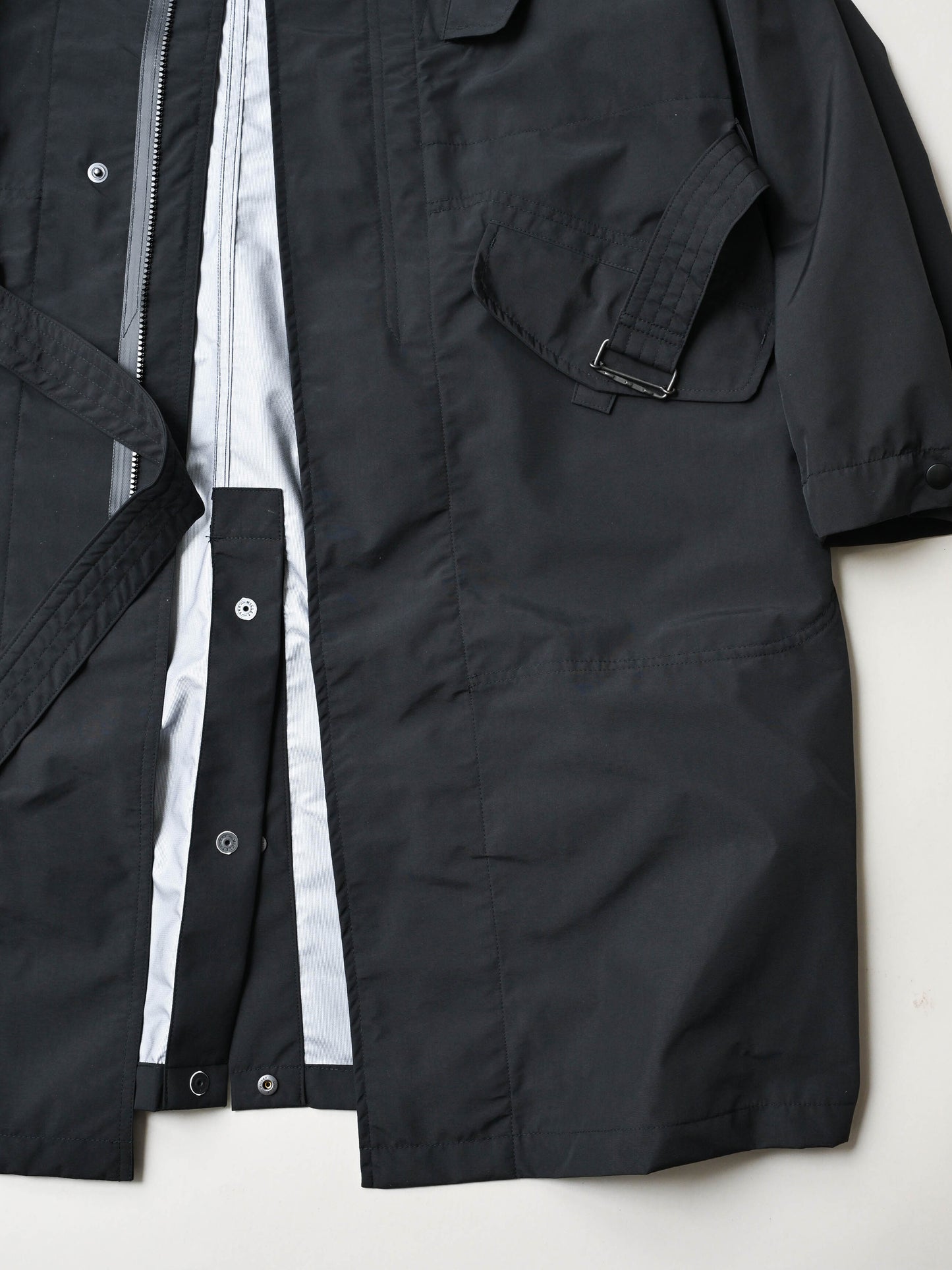 WHOWHAT / WEATHER PROOF COAT -BLACK