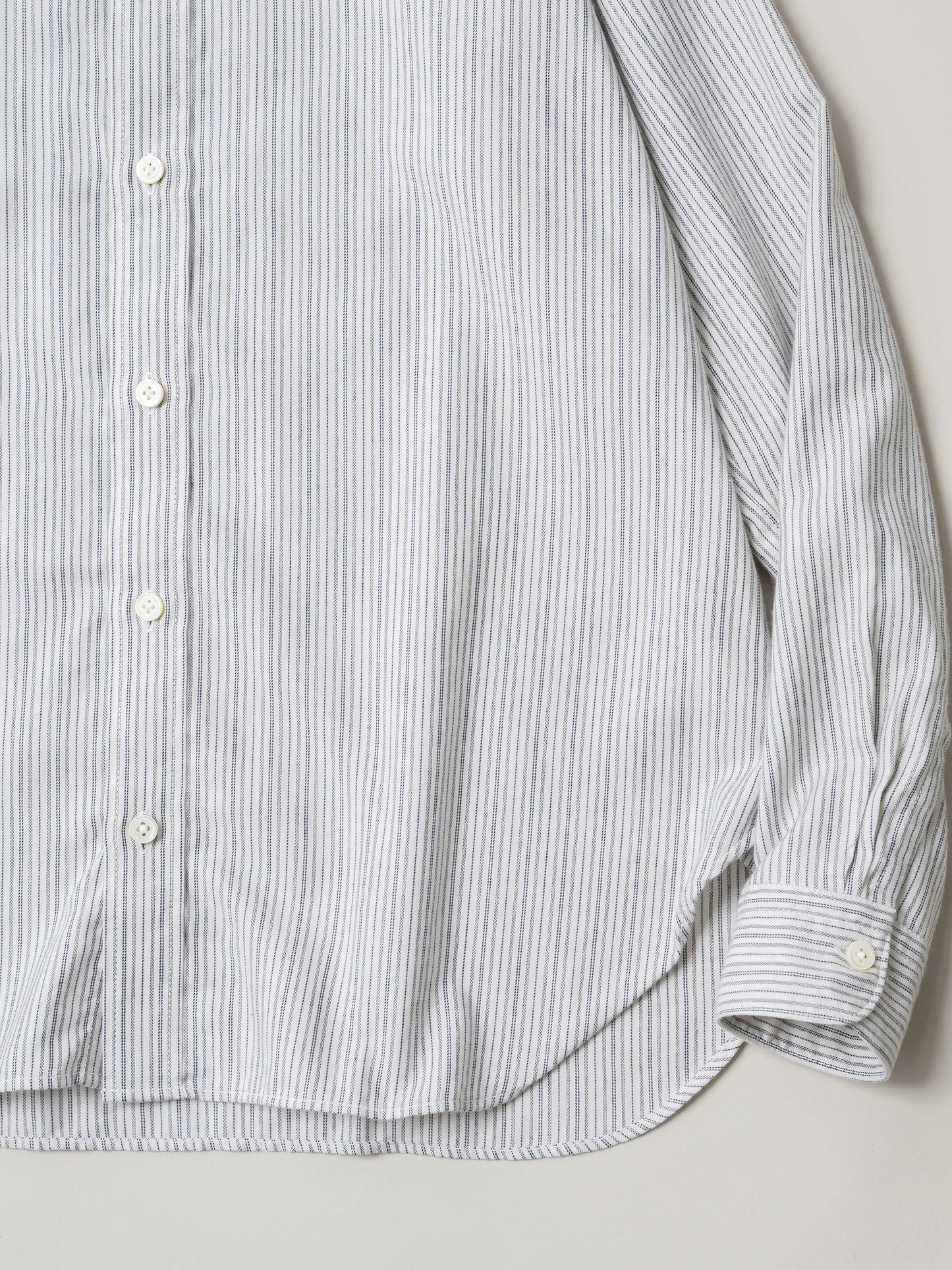 M's braque / DOG EAR COLLAR SHIRT -WHITE STRIPE