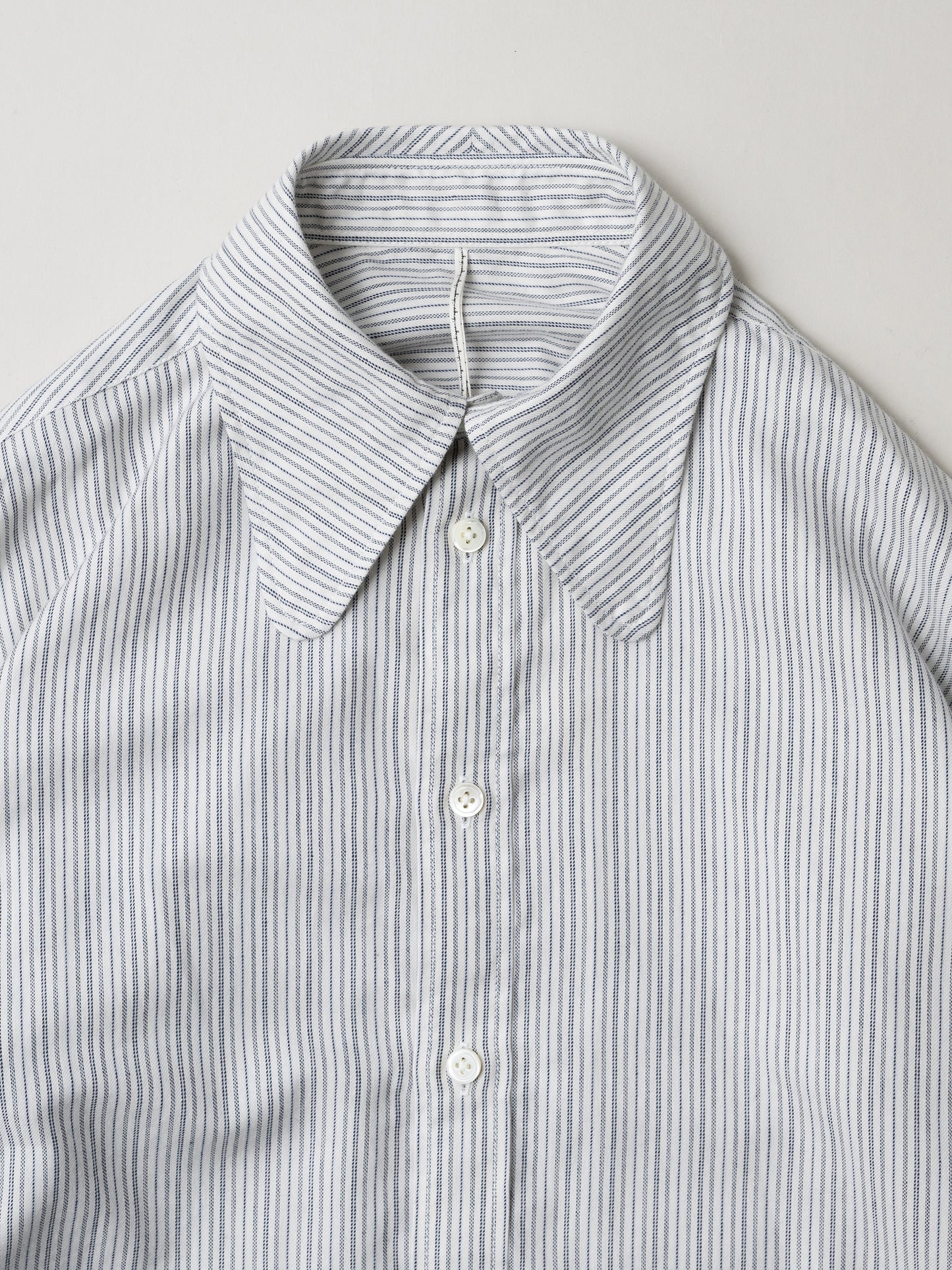 M's braque / DOG EAR COLLAR SHIRT -WHITE STRIPE
