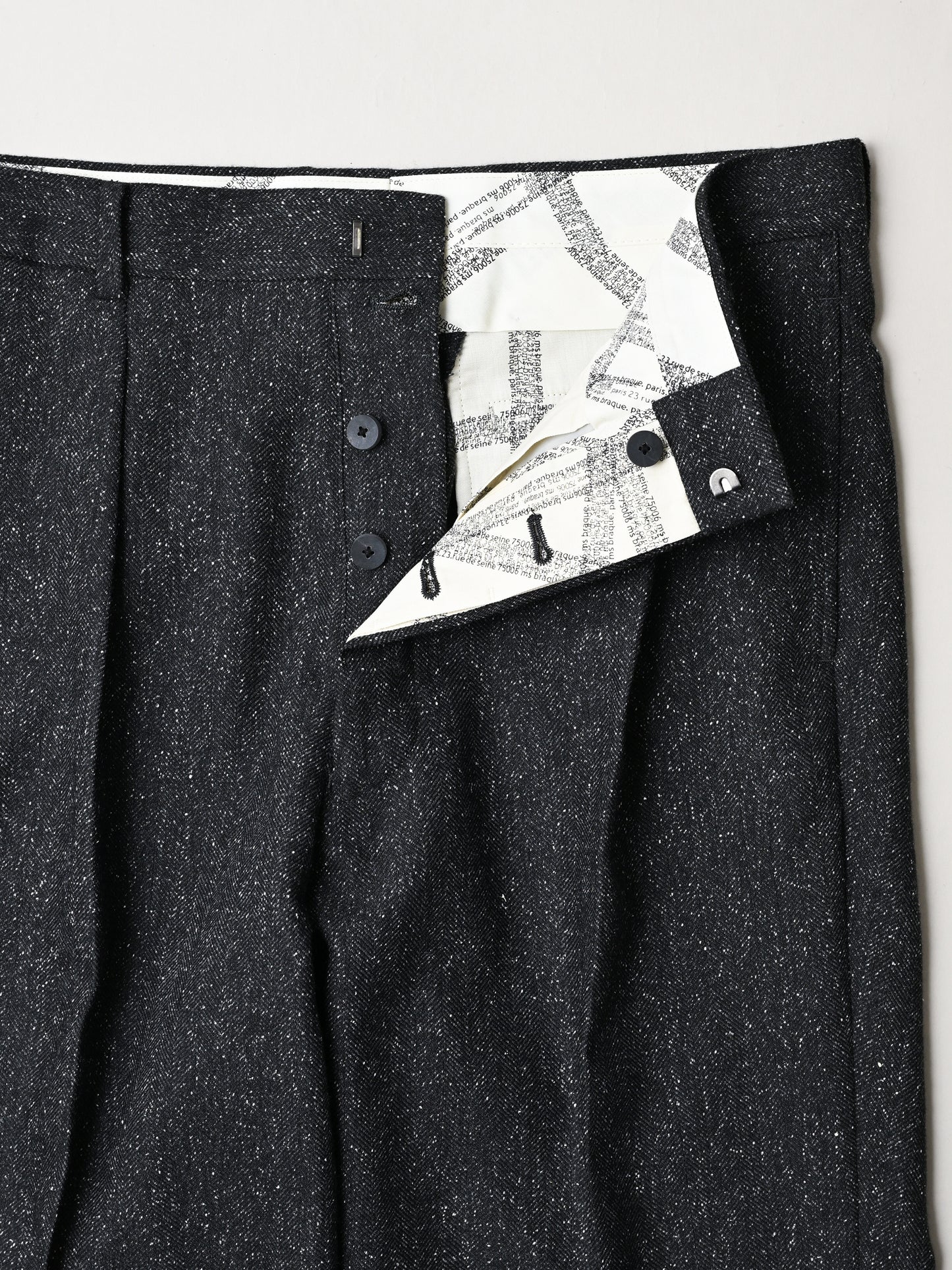 M's braque / COSTUME ONE TUCK DRESS PANTS -GREY MIX