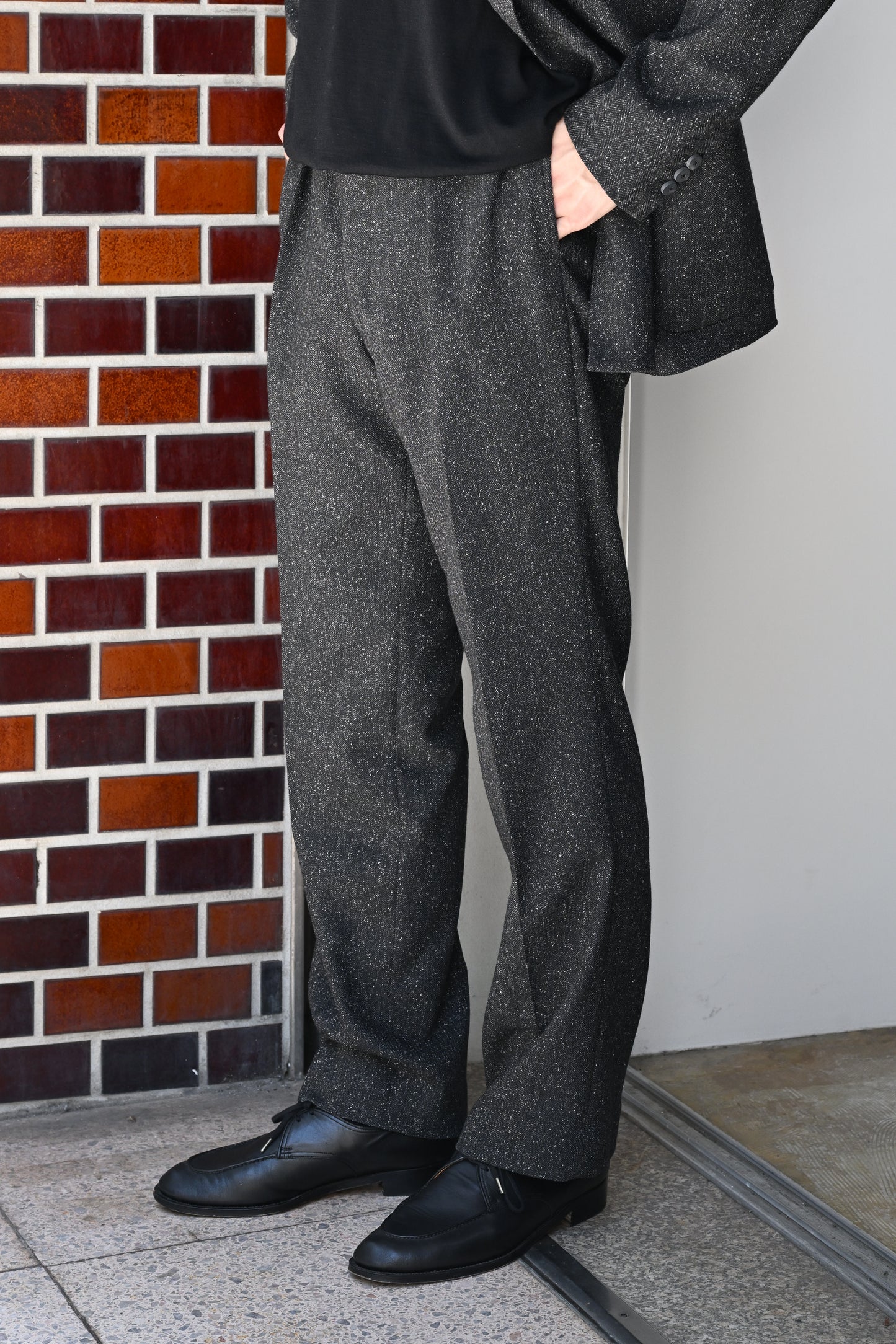 M's braque / COSTUME ONE TUCK DRESS PANTS -GREY MIX