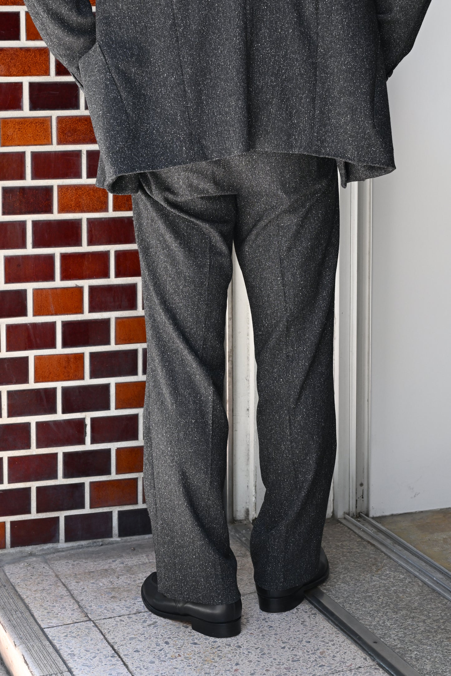 M's braque / COSTUME ONE TUCK DRESS PANTS -GREY MIX