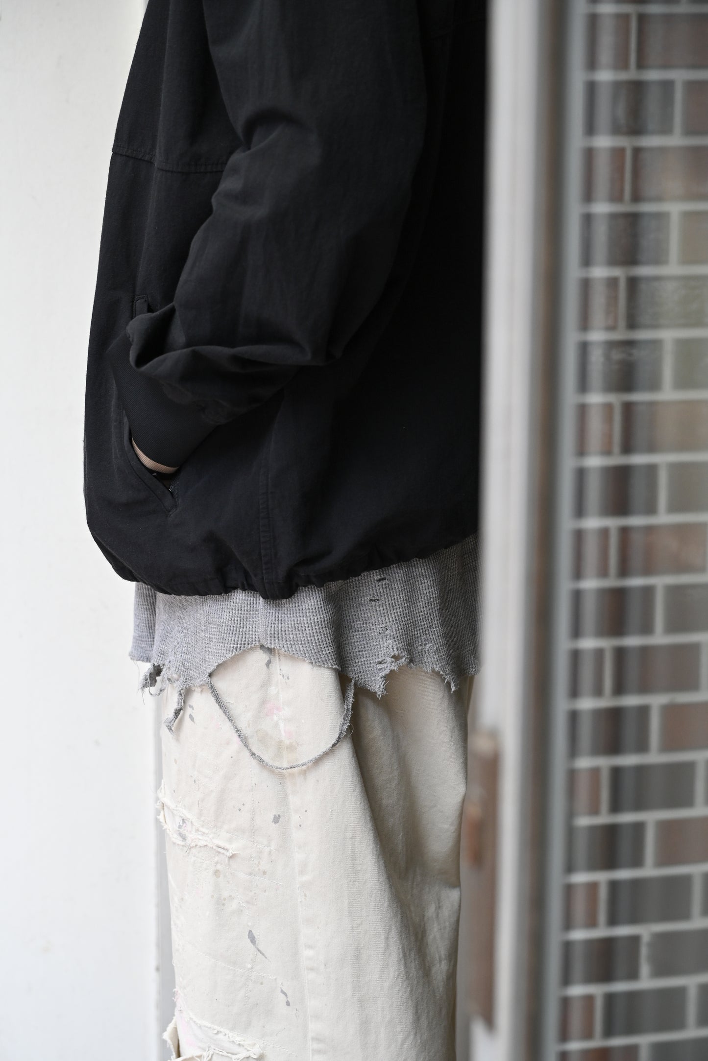 ANCELLM / C/N PULLOVER SHIRT -BLACK