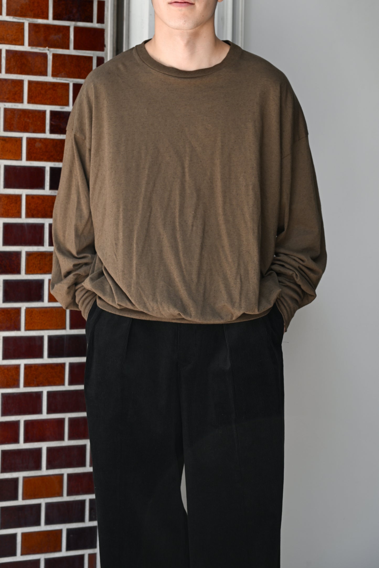 barbell object / bo top (loose) -KHAKI