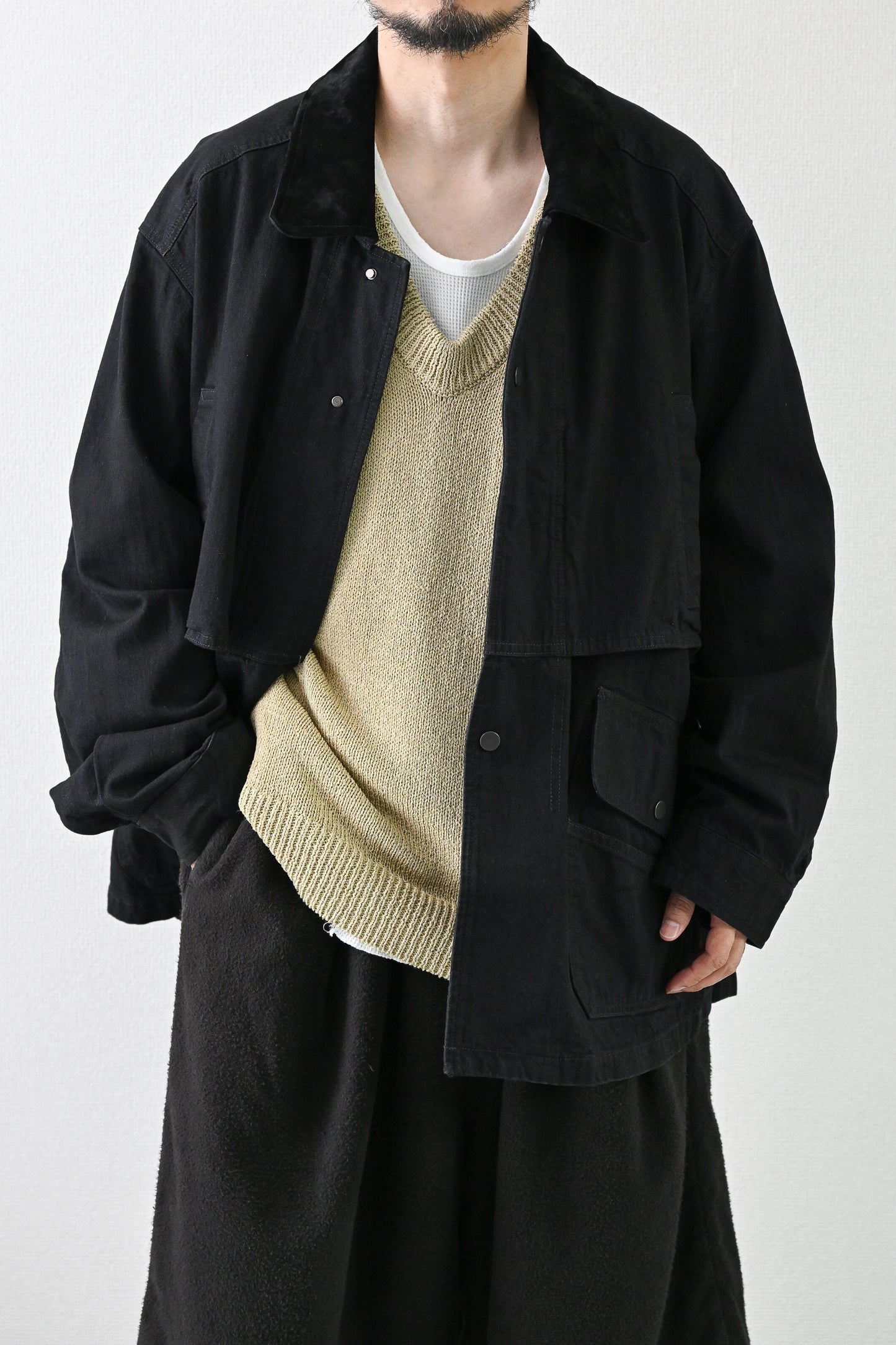 ANCELLM / UV NECK KNIT -SAGE
