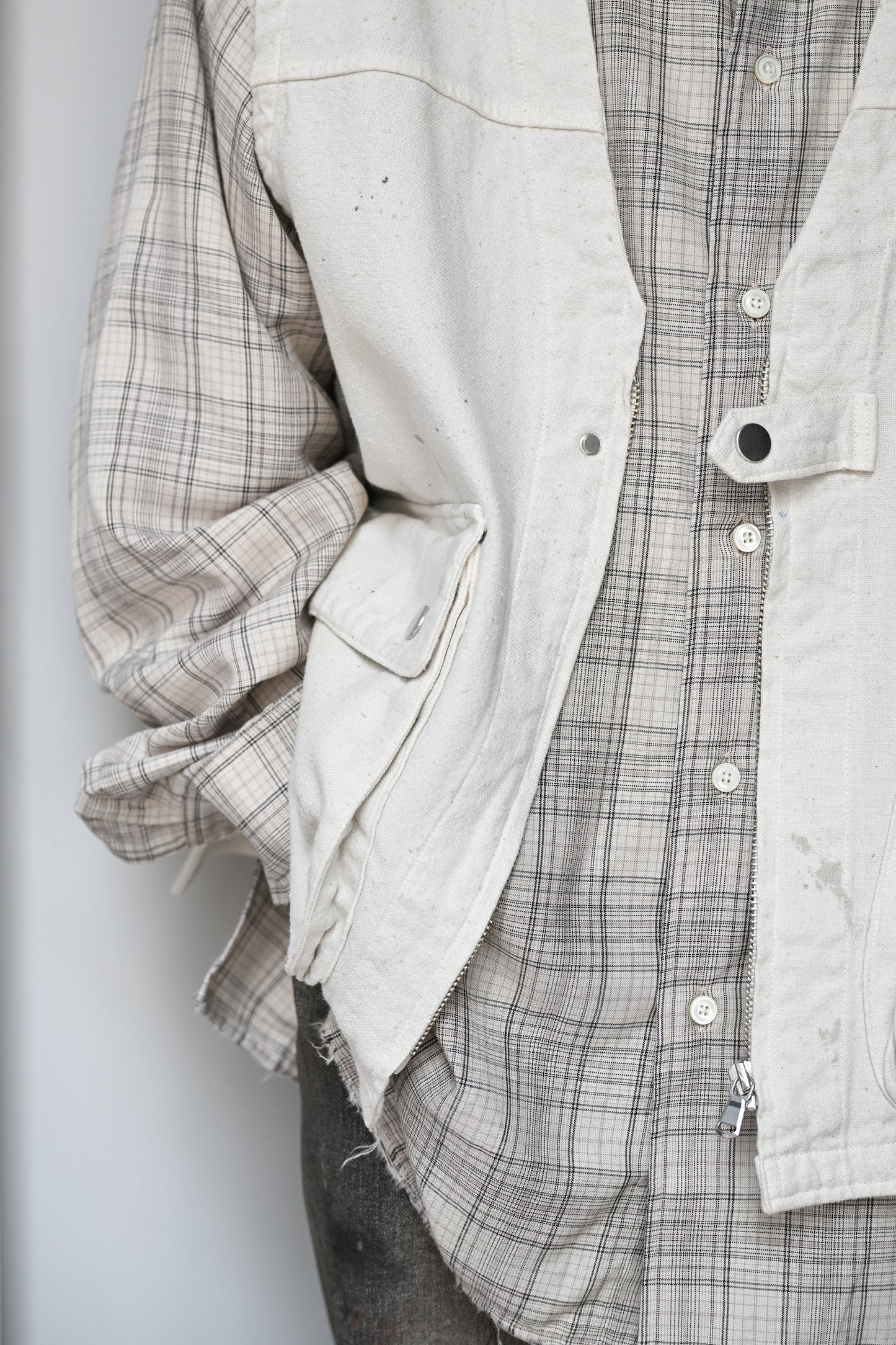 ANCELLM / C/R DUCK UTILITY VEST -WHITE