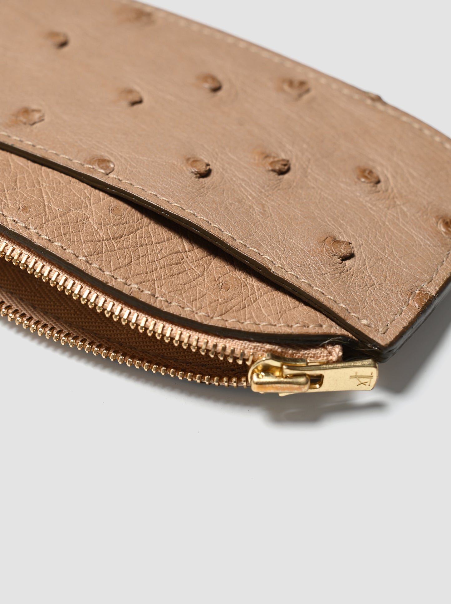 forme / <Coin purse> Ostrich -TAUPE