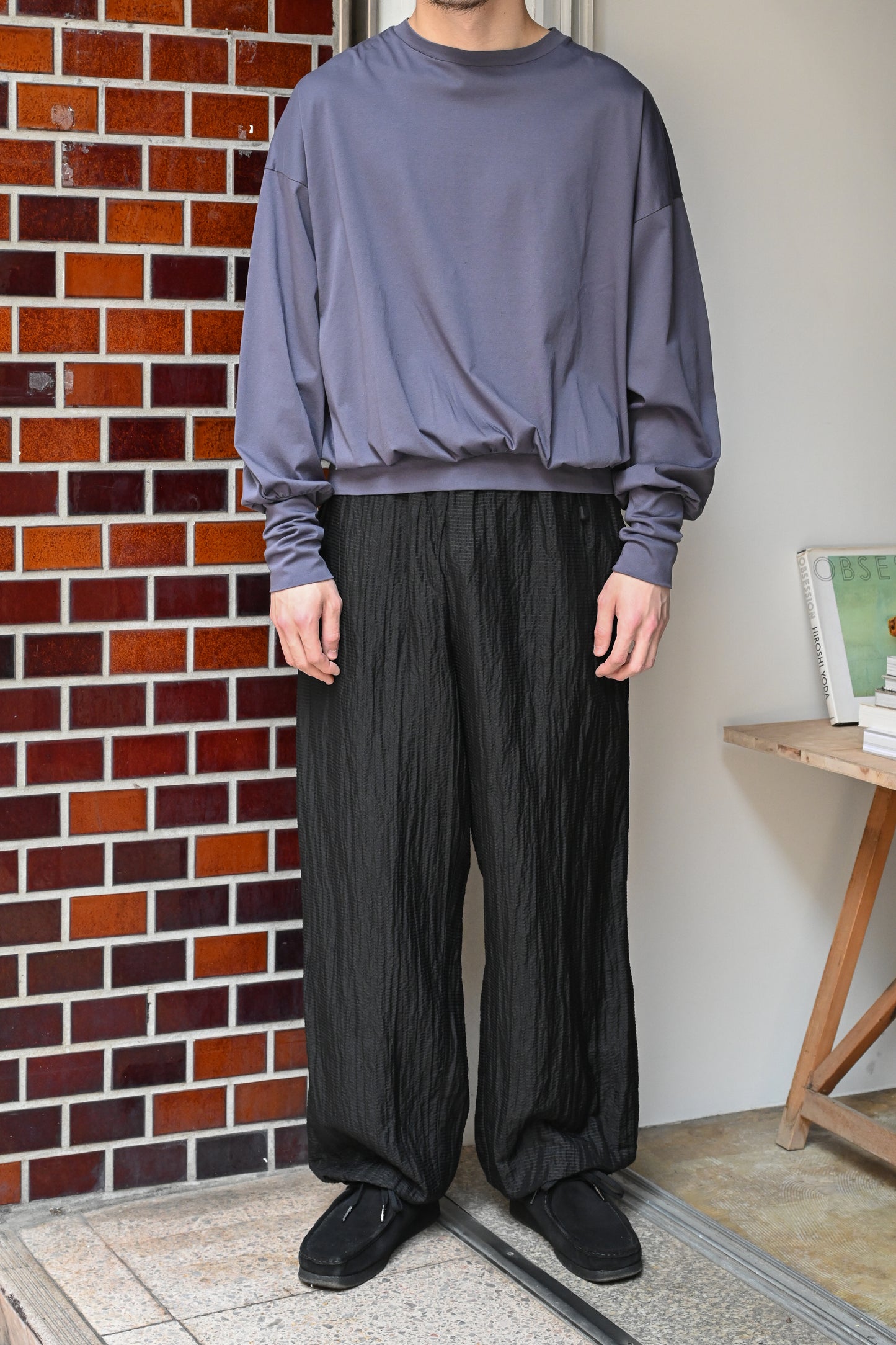 barbell object / l/s top -FADE PURPLE