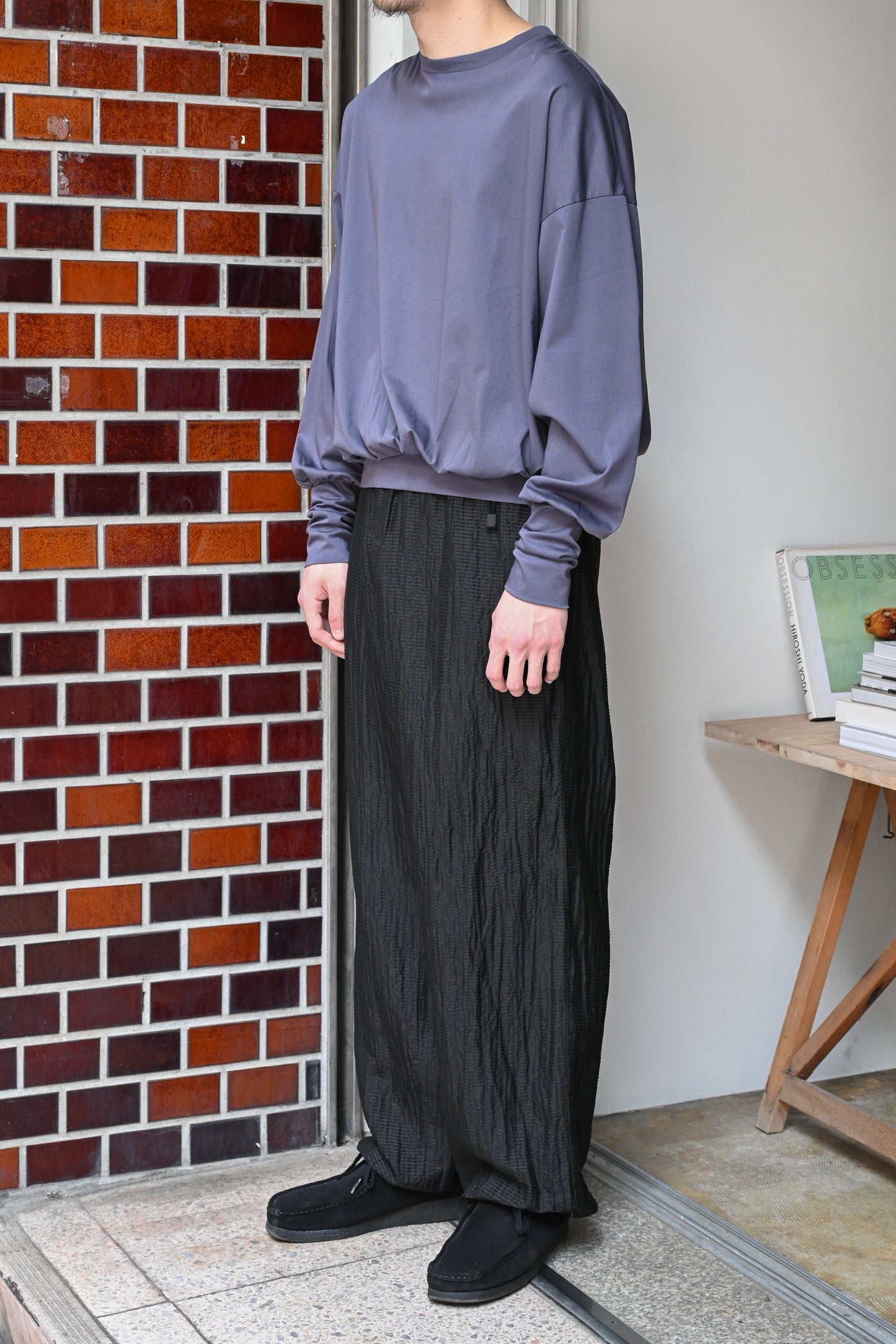 barbell object / l/s top -FADE PURPLE