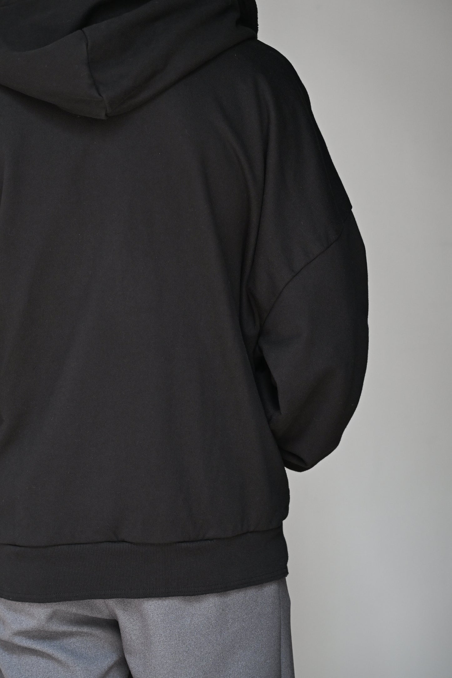 Antwort / CUT OFF ZIP HOODIE -WASHED BLACK
