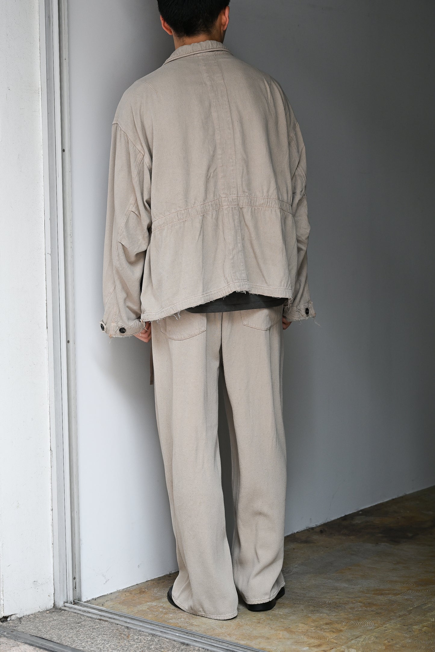 ANCELLM / SILK SUEDE FIELD JACKET -SAND