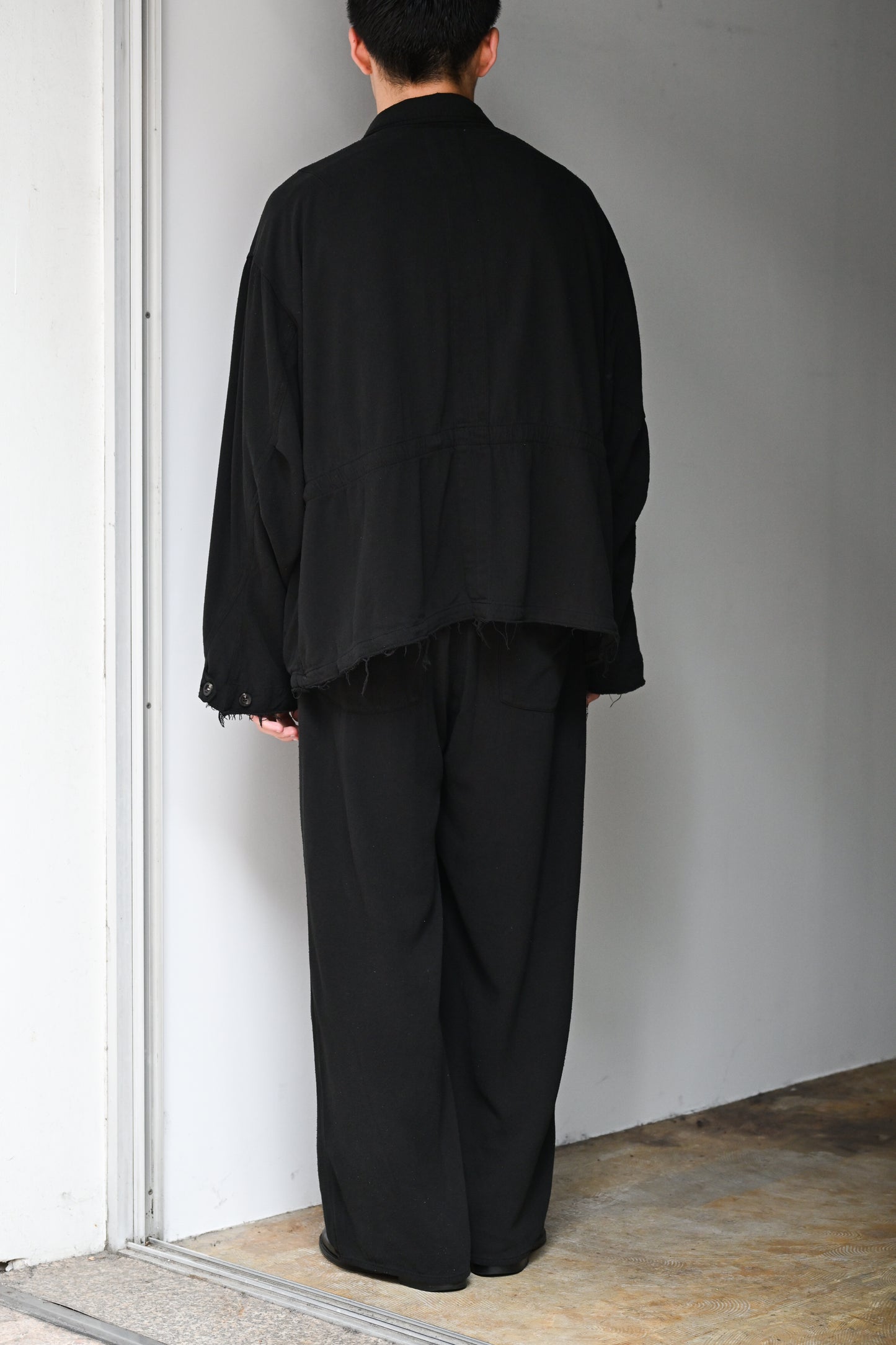 ANCELLM / SILK SUEDE FIELD JACKET -BLACK