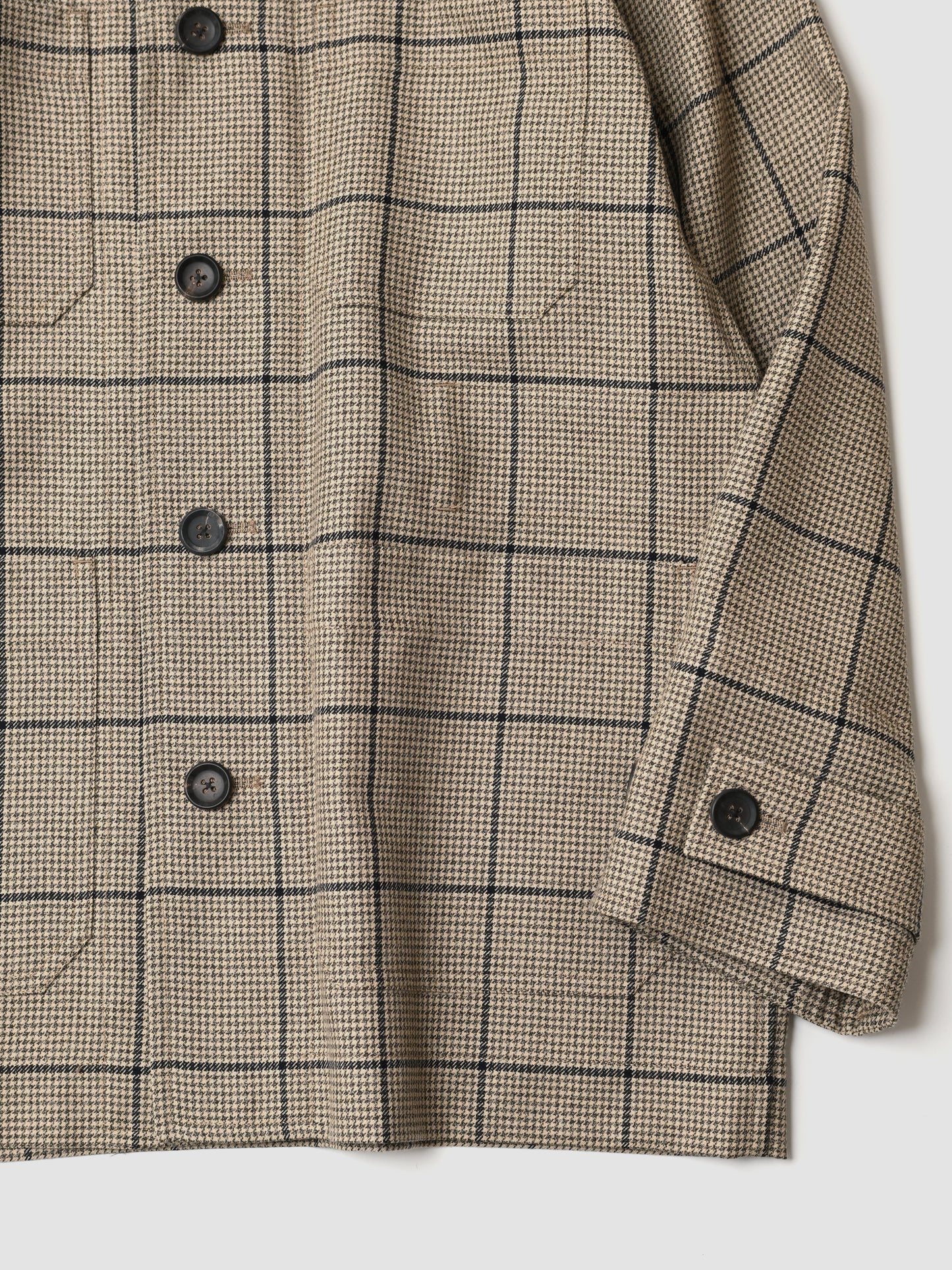 POSTELEGANT / Wool Blouson -BEIGE CHECK